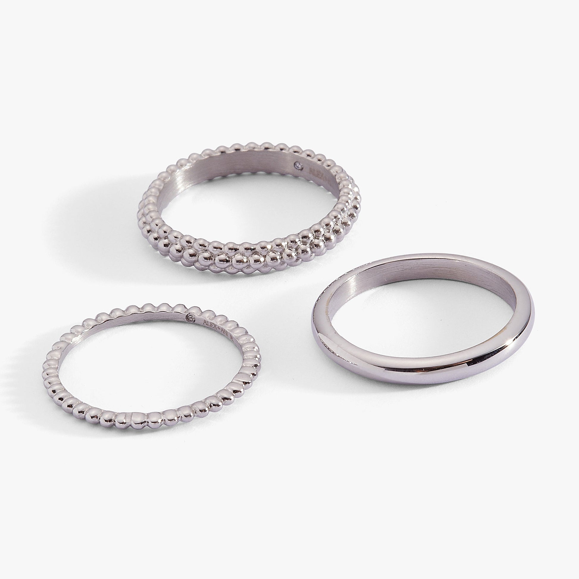3 ring set-ball texture Stainless Steel Gold