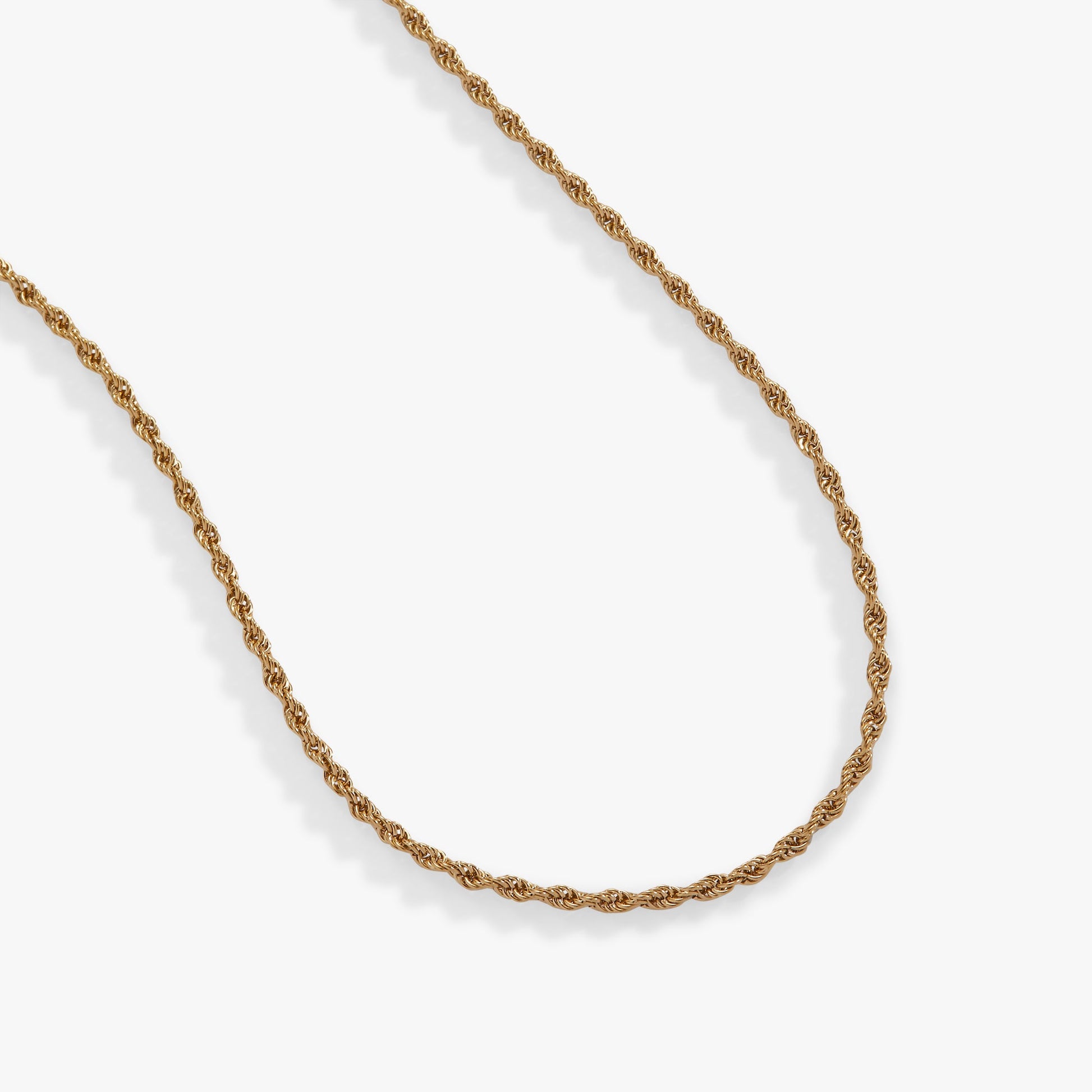 Mini Rope Chain Necklace Stainless Steel Gold