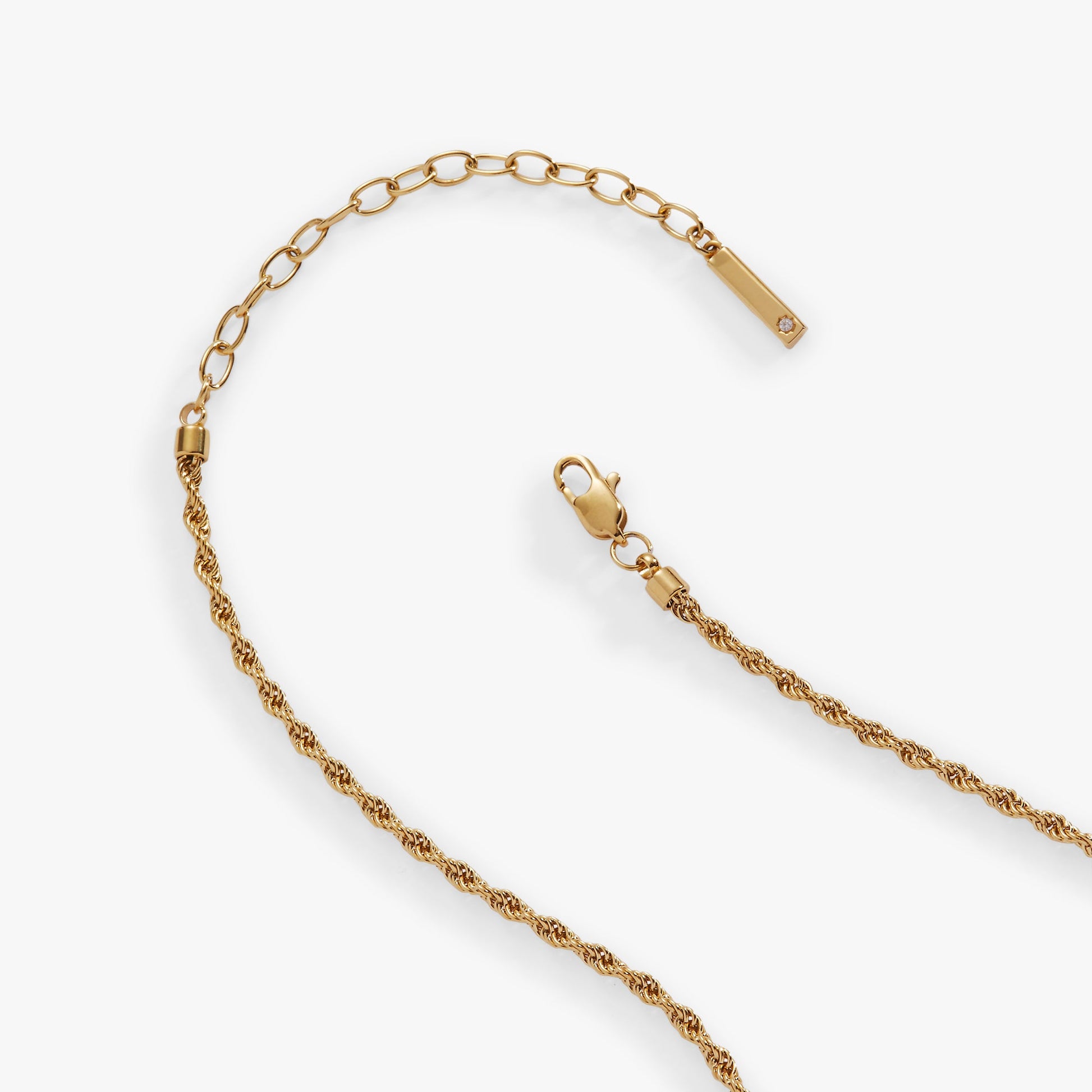 Mini Rope Chain Necklace Stainless Steel Gold