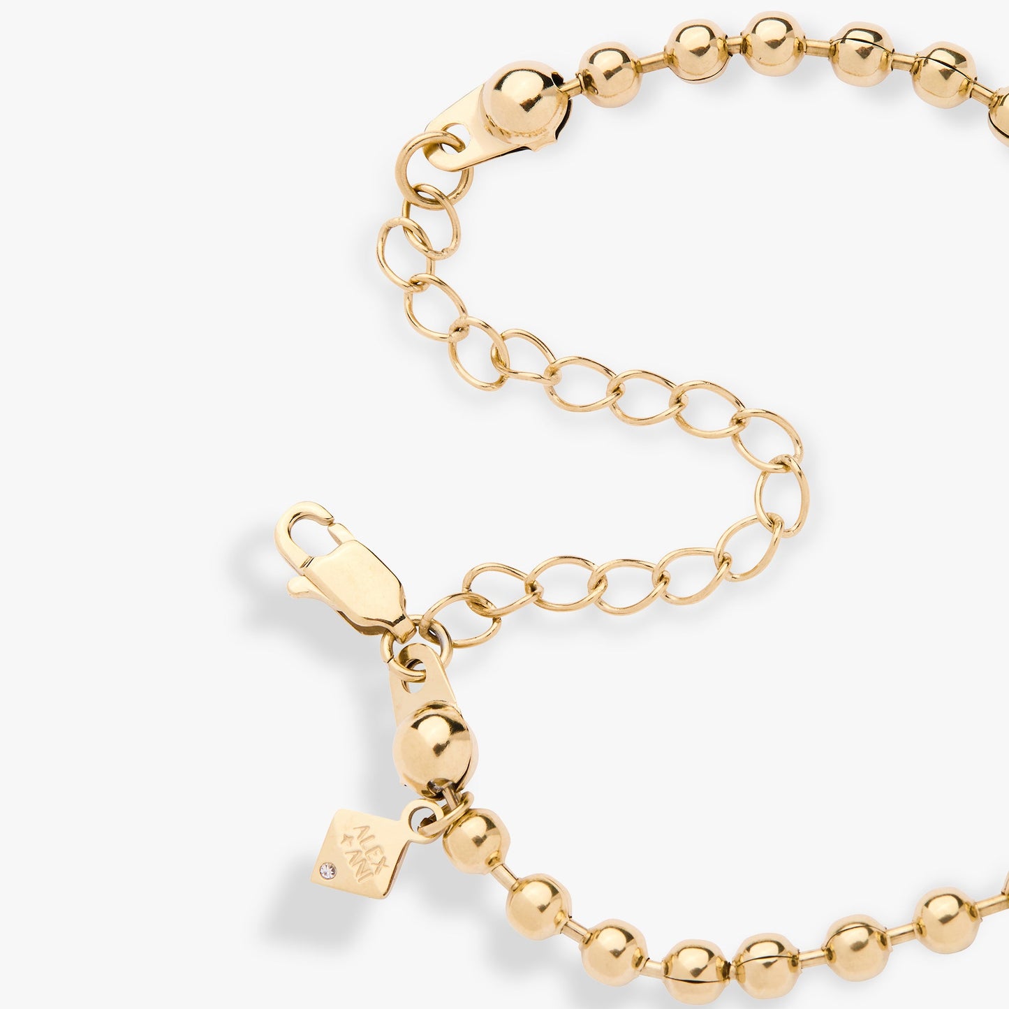 Cross Ball Chain Bracelet Stainless Steel Silver