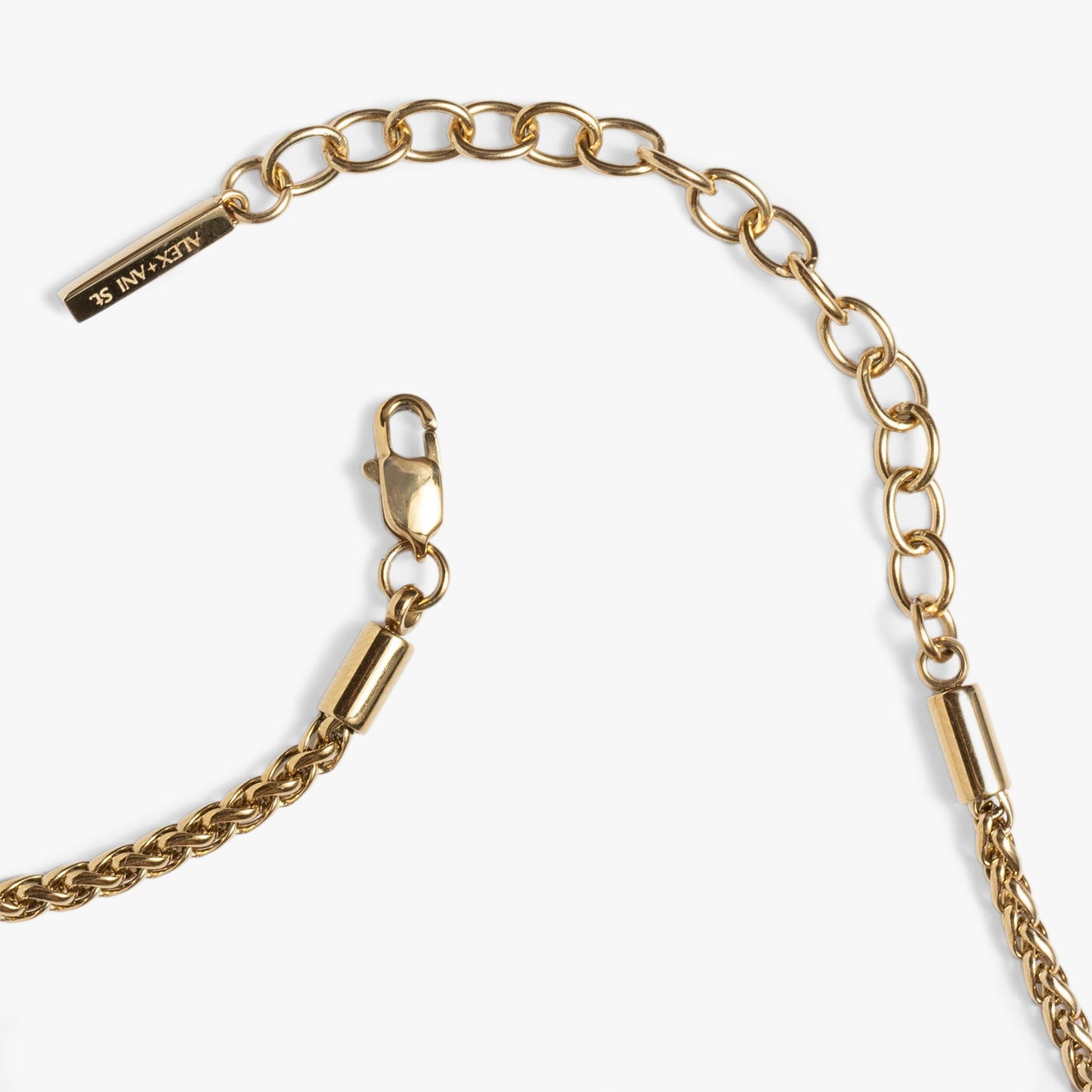 Wheat Chain Charm & Layering Necklace Stainless Steel Silver