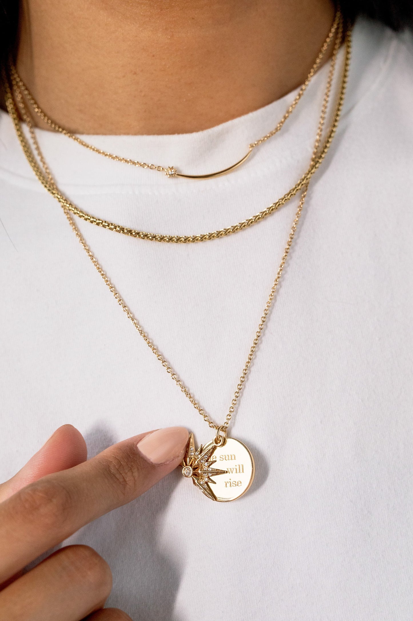 Wheat Chain Charm & Layering Necklace Stainless Steel Silver