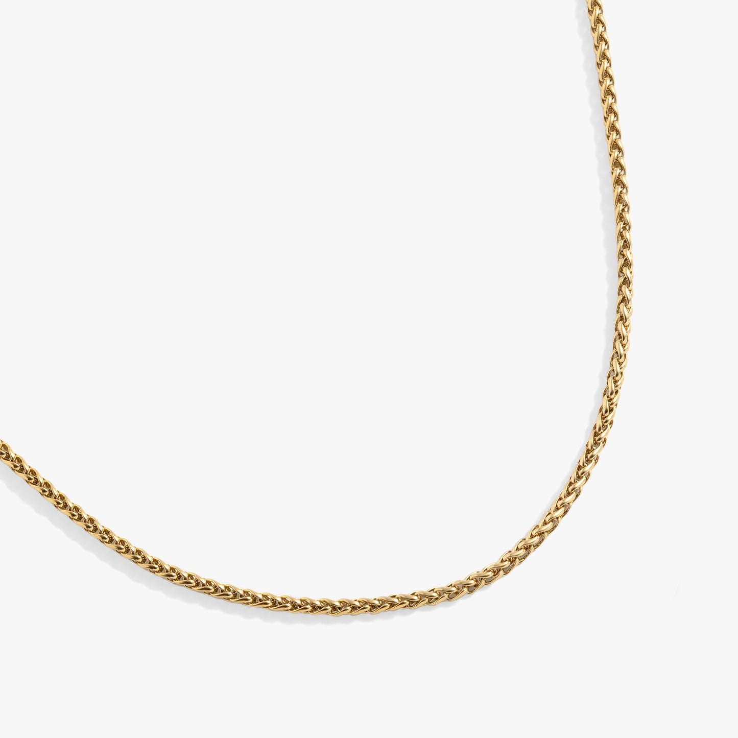 Wheat Chain Charm & Layering Necklace Stainless Steel Silver