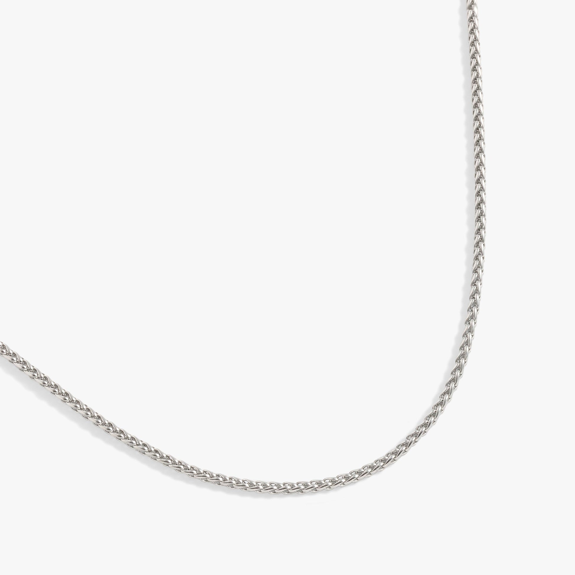 Wheat Chain Charm & Layering Necklace Stainless Steel Silver