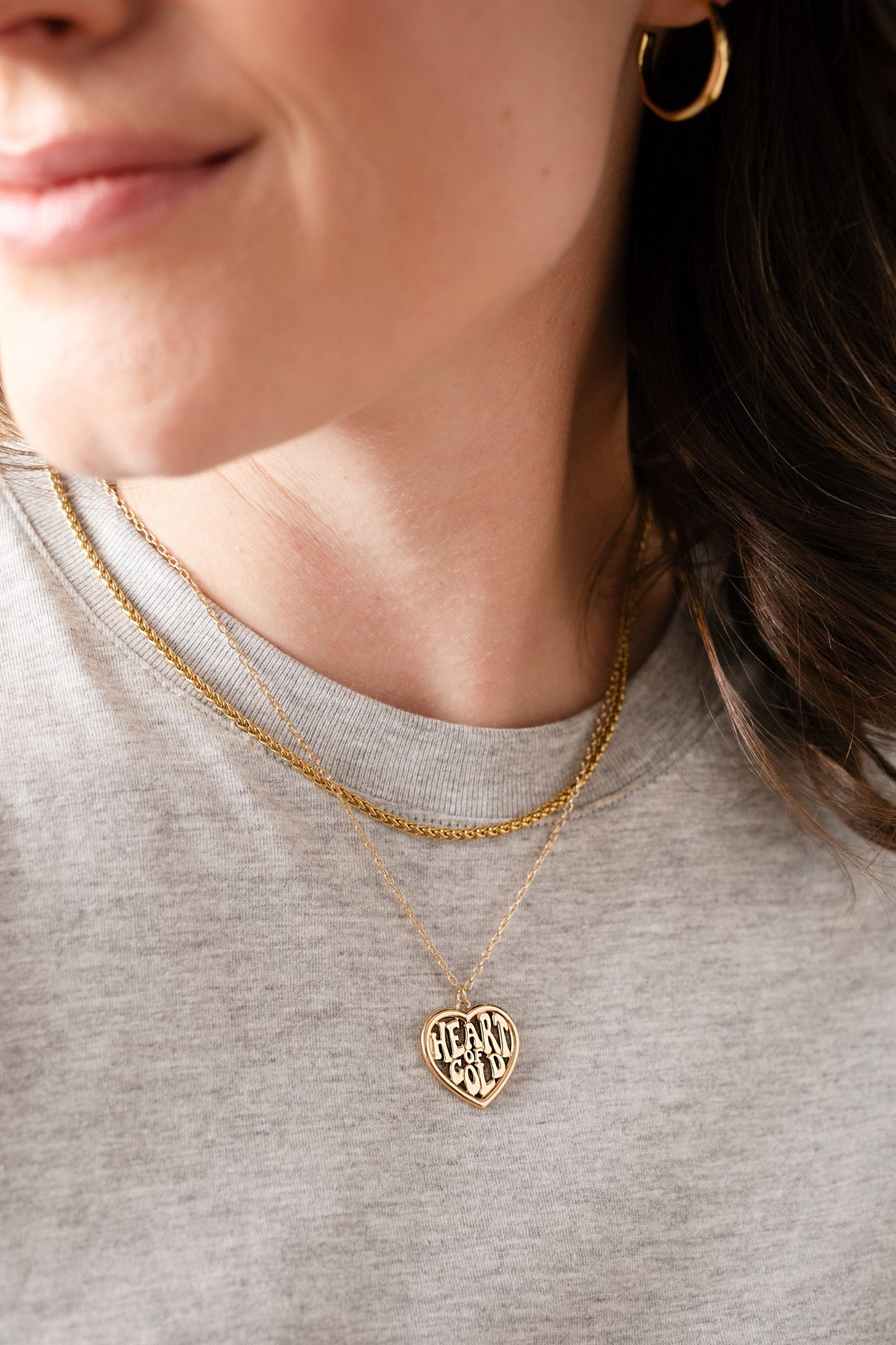 Wheat Chain Charm & Layering Necklace Stainless Steel Silver