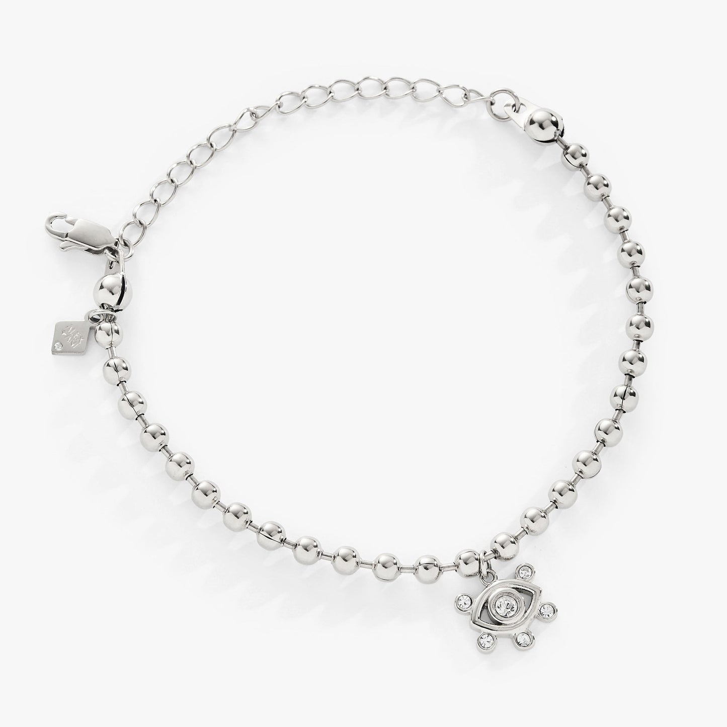 Evil Eye Ball Chain Bracelet Stainless Steel Gold