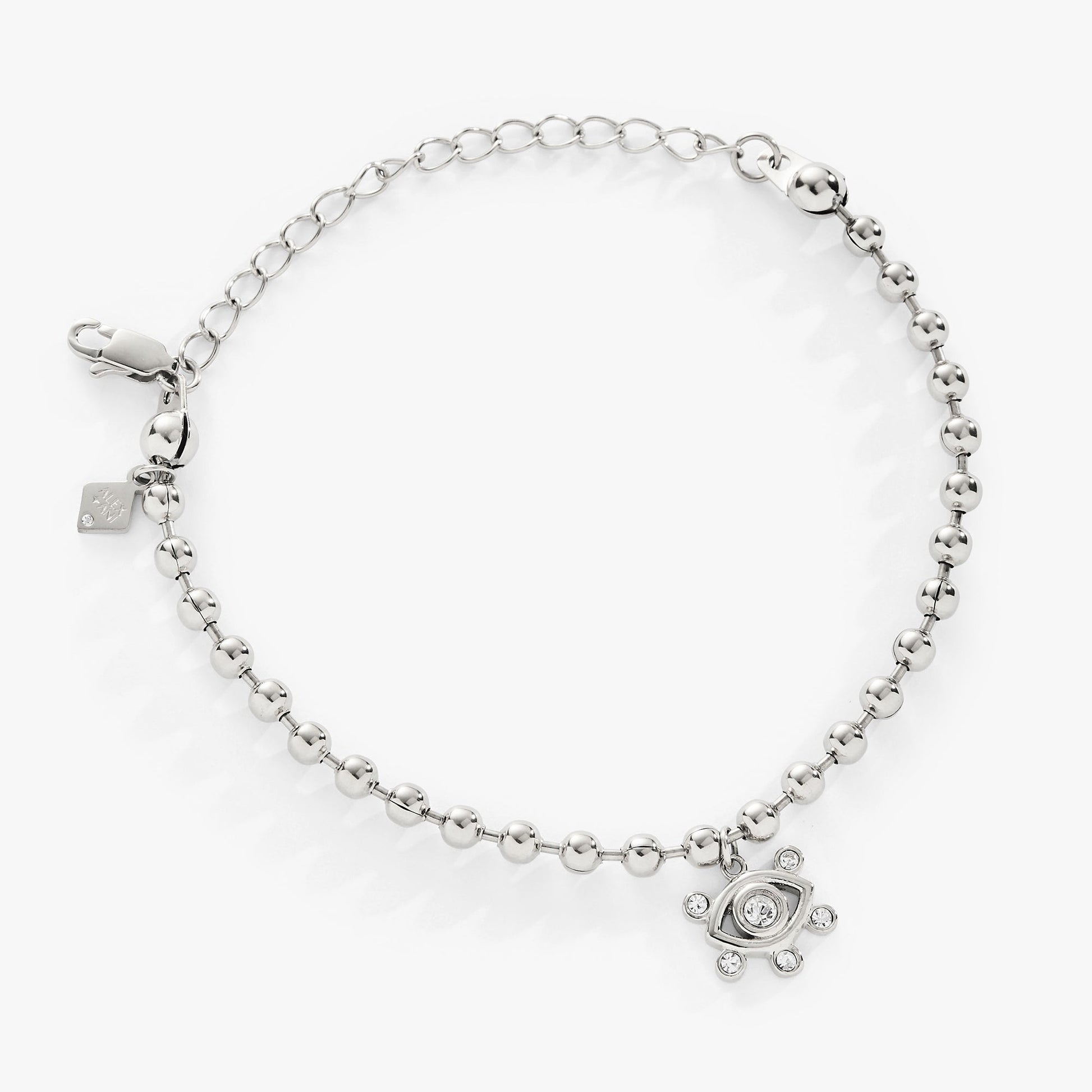 Evil Eye Ball Chain Bracelet Stainless Steel Gold