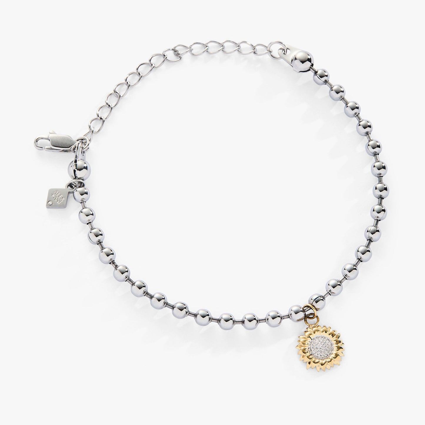 Sunflower Ball Chain Bracelet Two Tone - Stainless Steel