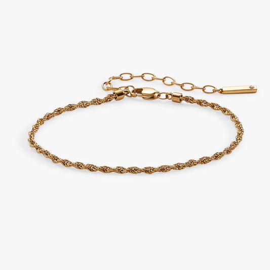 Mini Rope Chain Bracelet Stainless Steel Gold