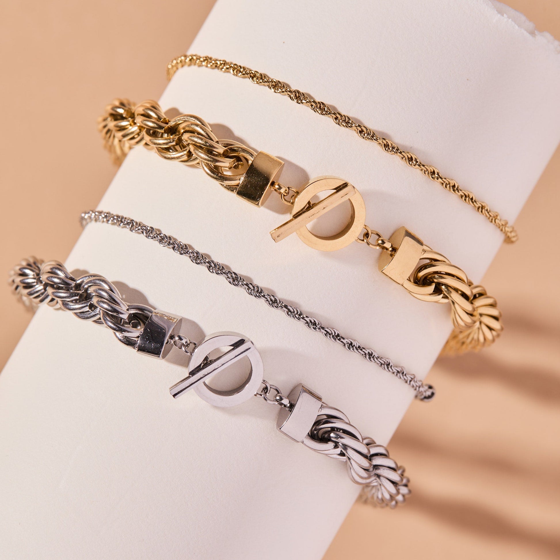 Mini Rope Chain Bracelet Stainless Steel Gold