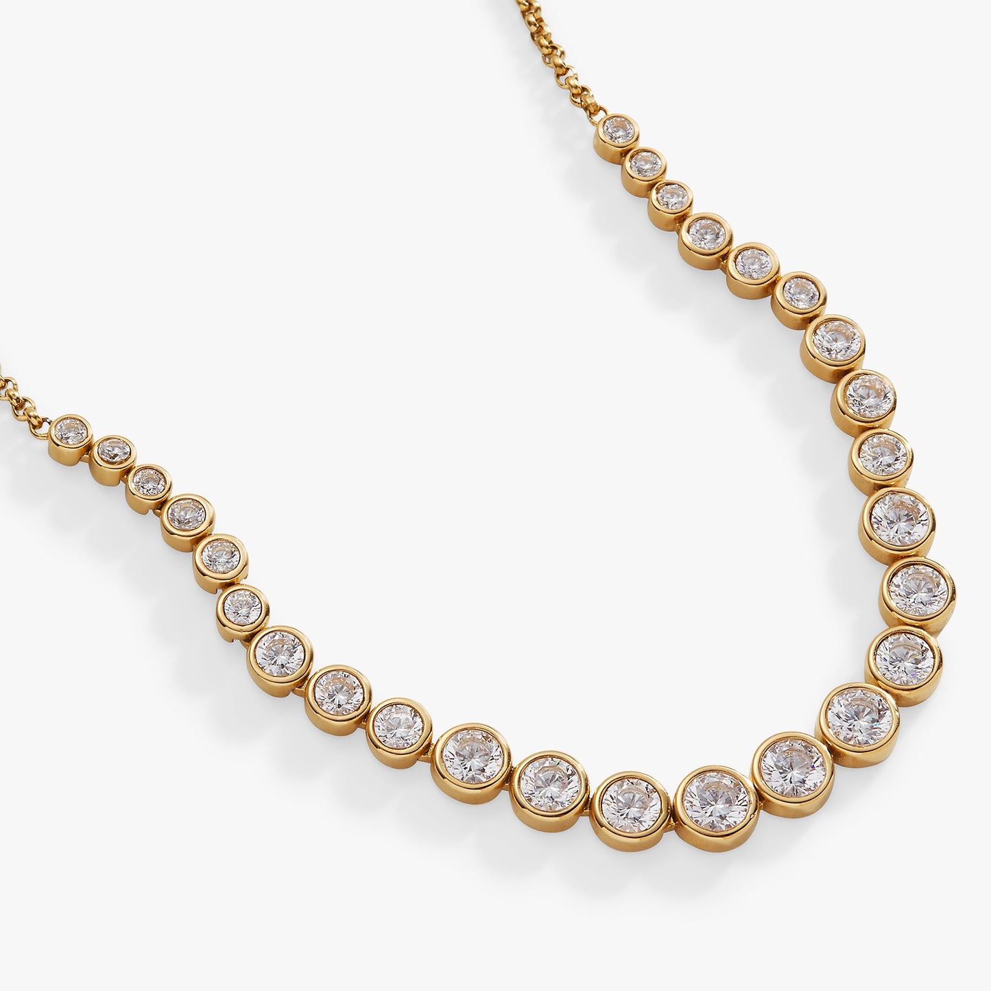 Crystal Tennis Necklace – Special Occasion or Bridesmaid Jewelry Stainless Steel Silver