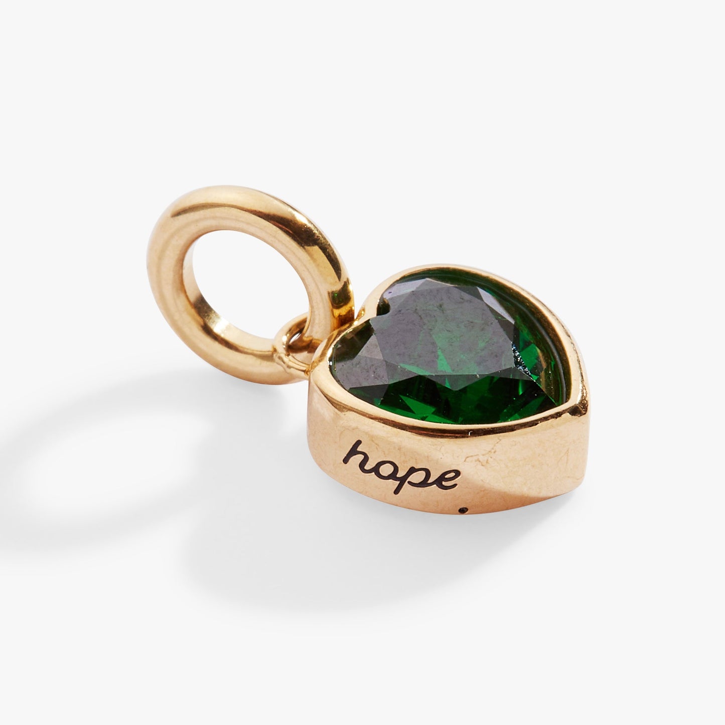 Hope' Heart Birthstone Charm-MAY Stainless Steel Gold