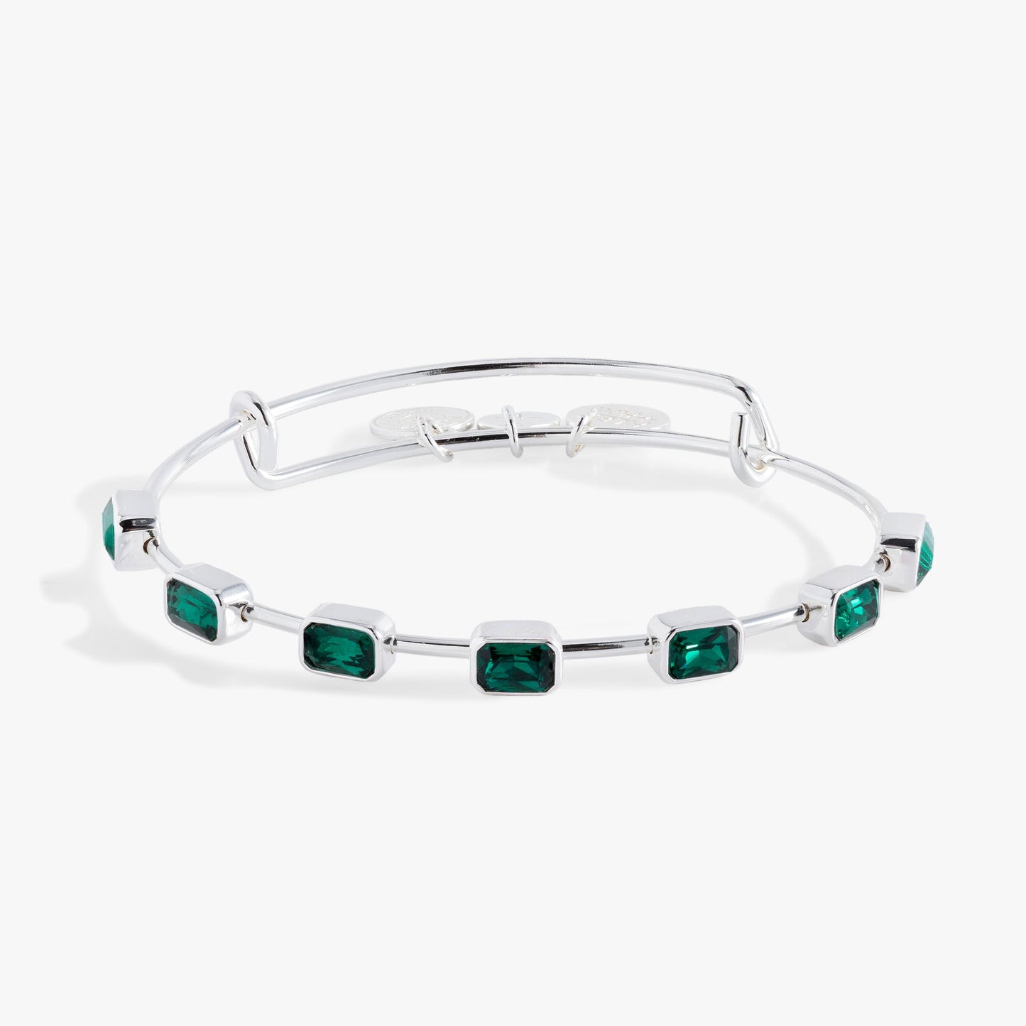 May Birthstone Emerald Cut Bangle Gold