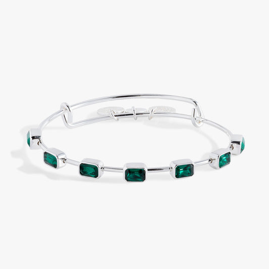 May Birthstone Emerald Cut Bangle Gold
