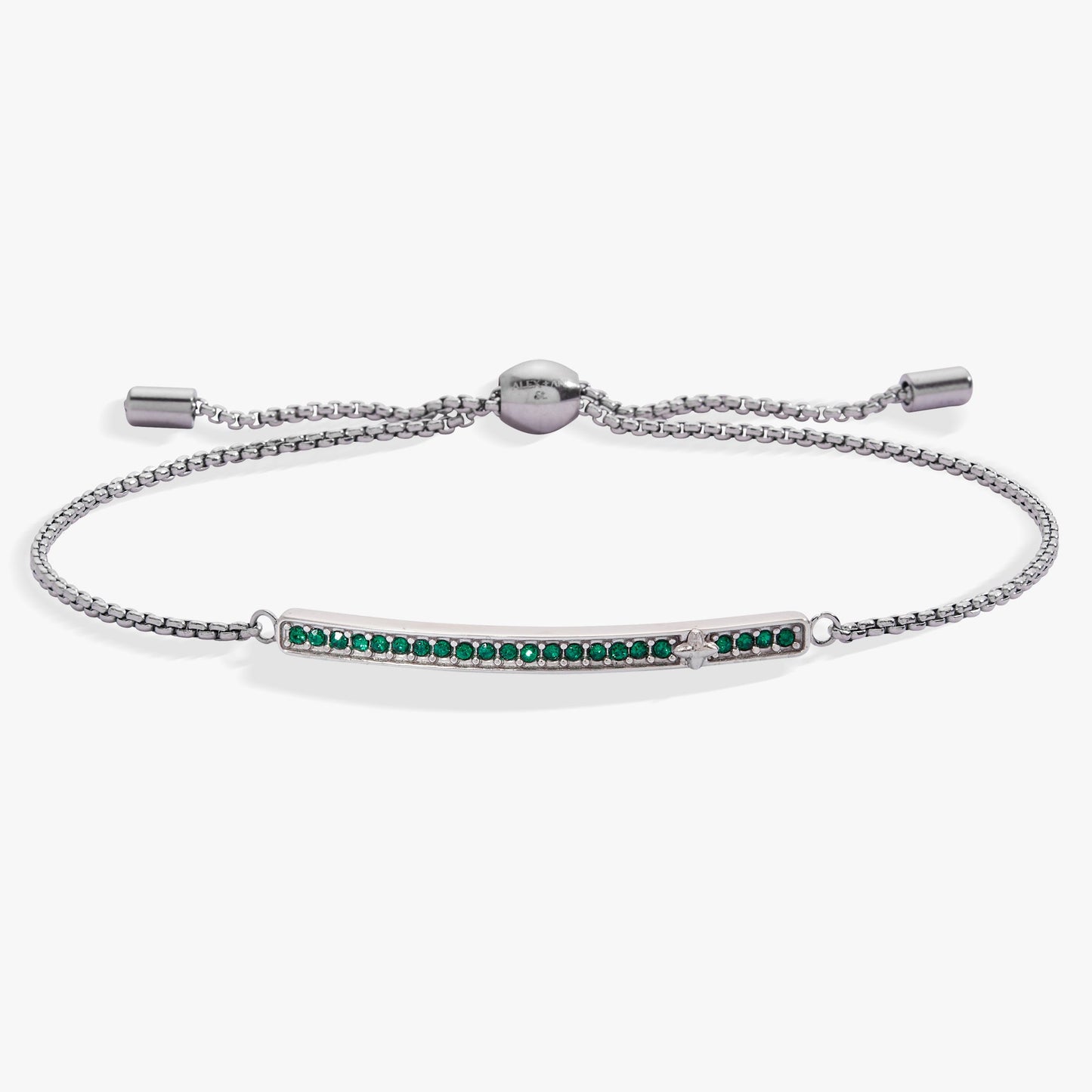 Birthstone Pave Bolo - May Stainless Steel Silver