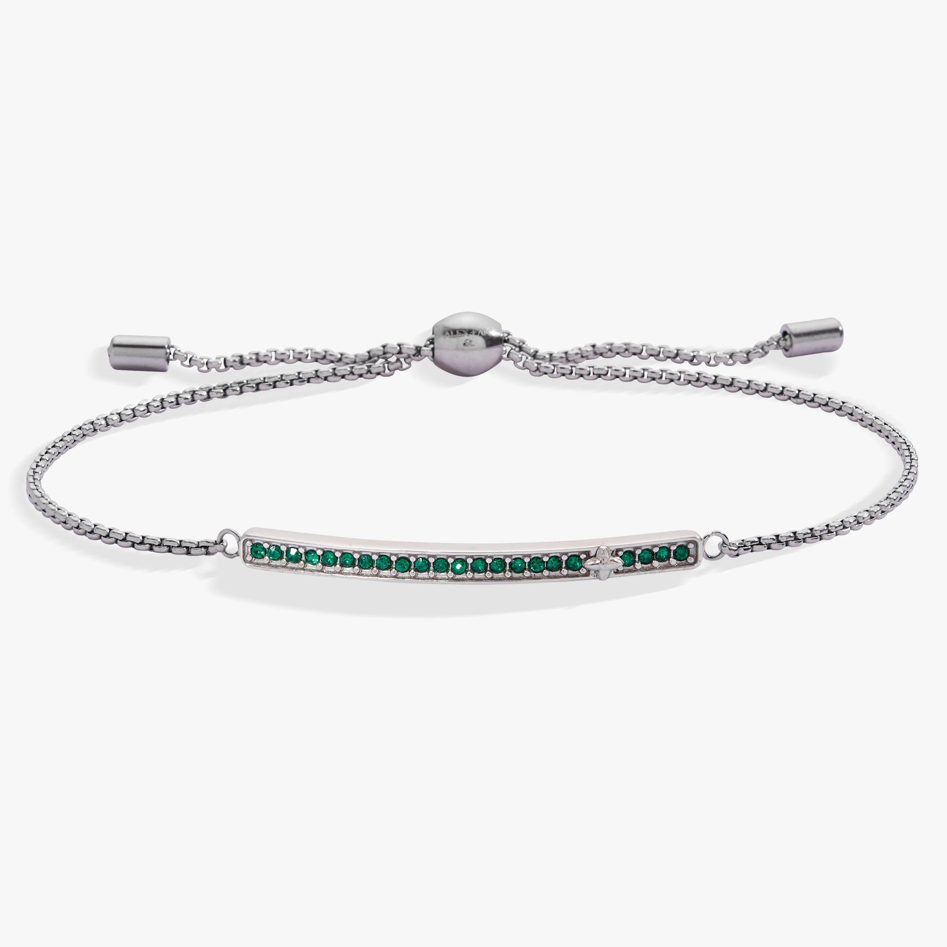 Birthstone Pave Bolo - May Stainless Steel Silver