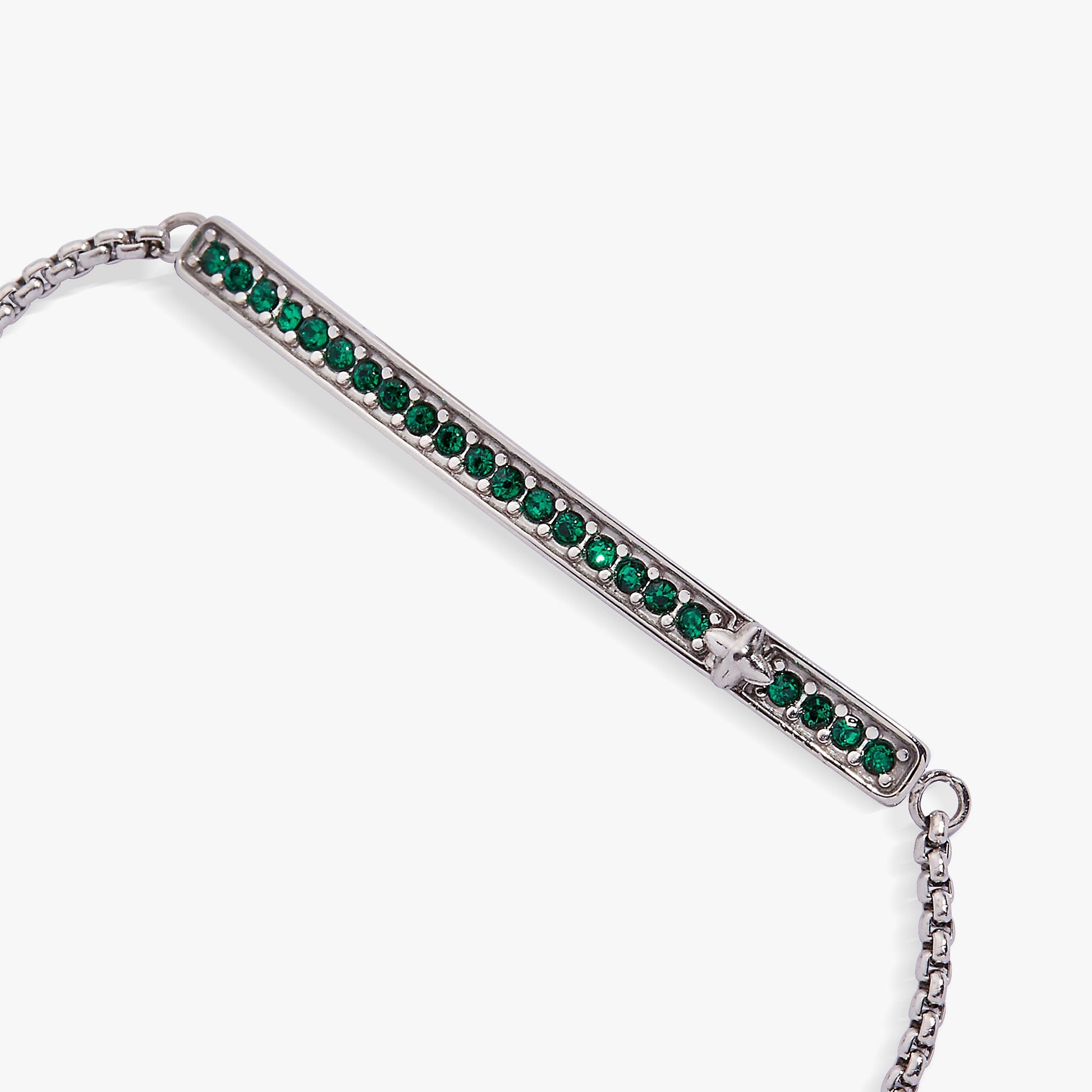 Birthstone Pave Bolo - May Stainless Steel Silver