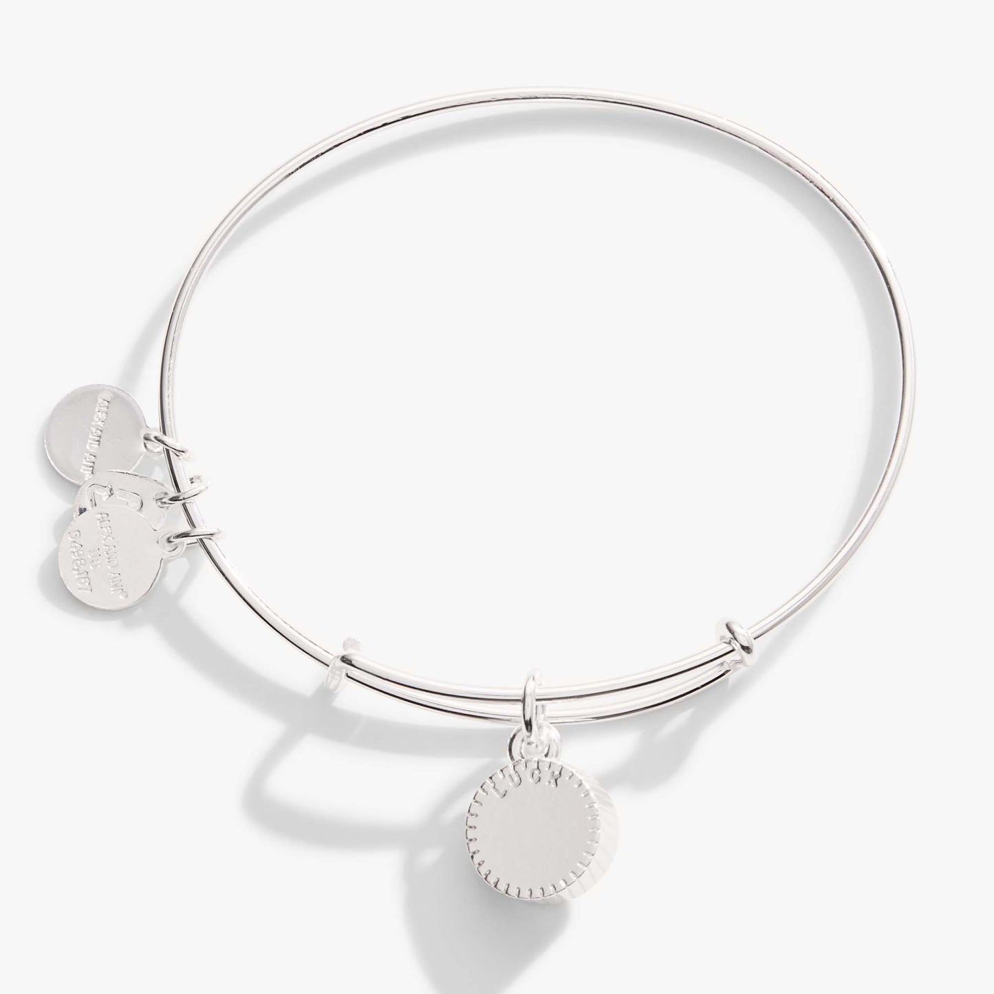Emerald May Birthstone Charm Bangle Silver