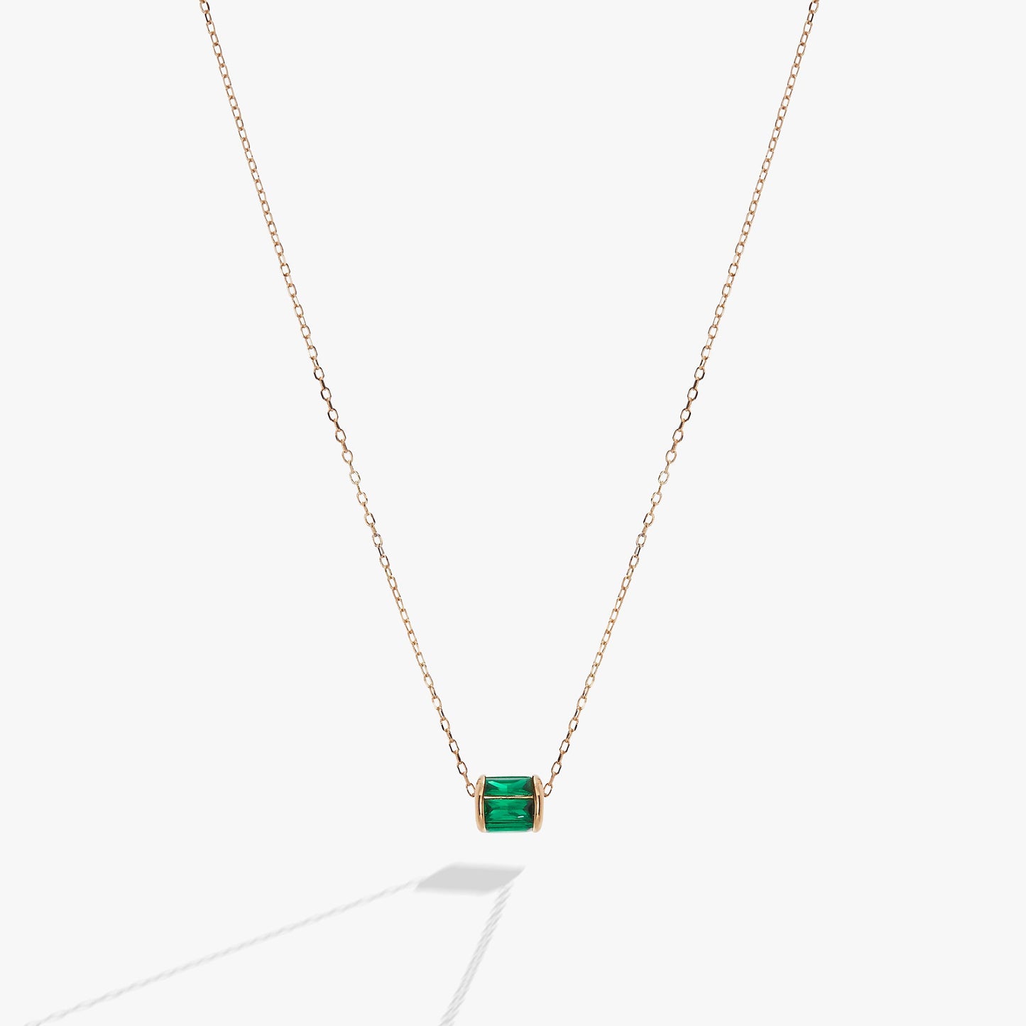 May Birthstone Precious Pendant Necklace Sterling Silver