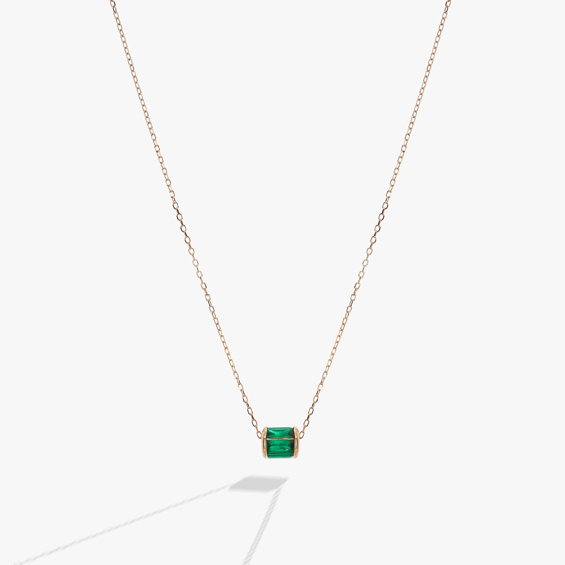 May Birthstone Precious Pendant Necklace Sterling Silver