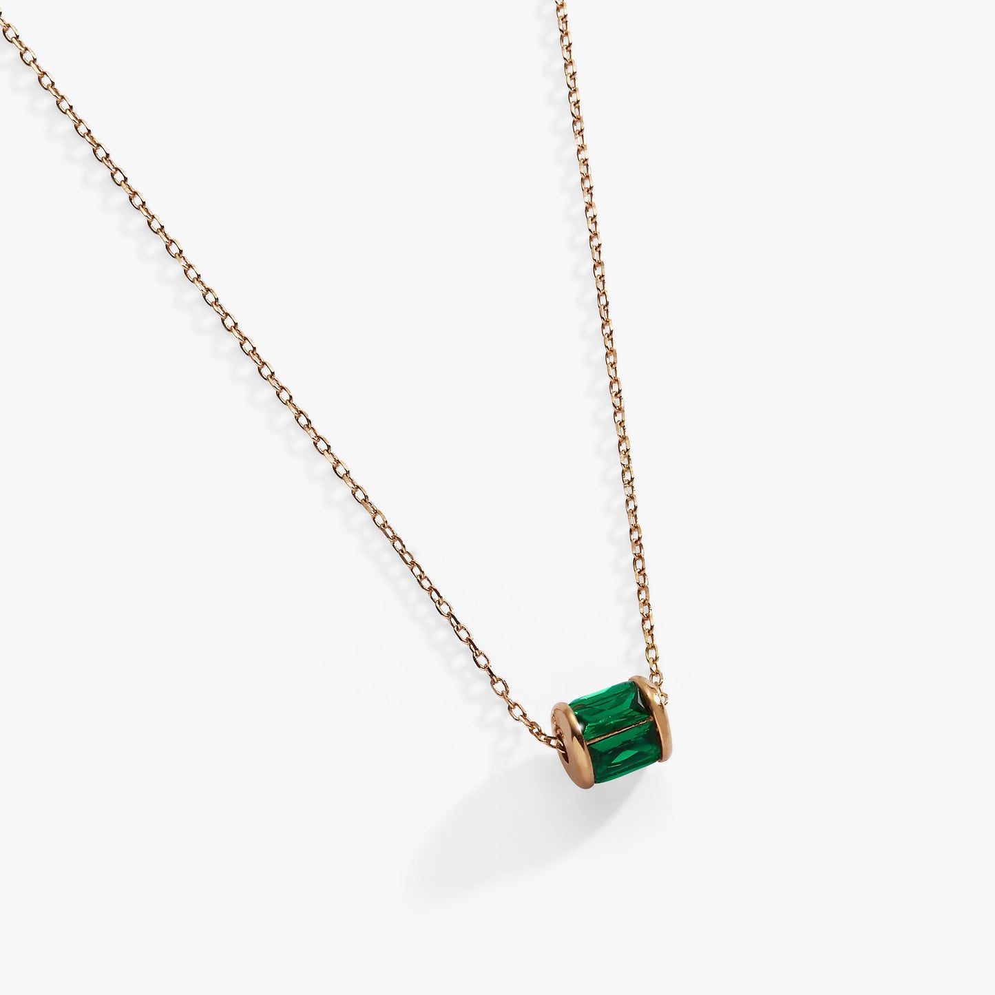 May Birthstone Precious Pendant Necklace Sterling Silver