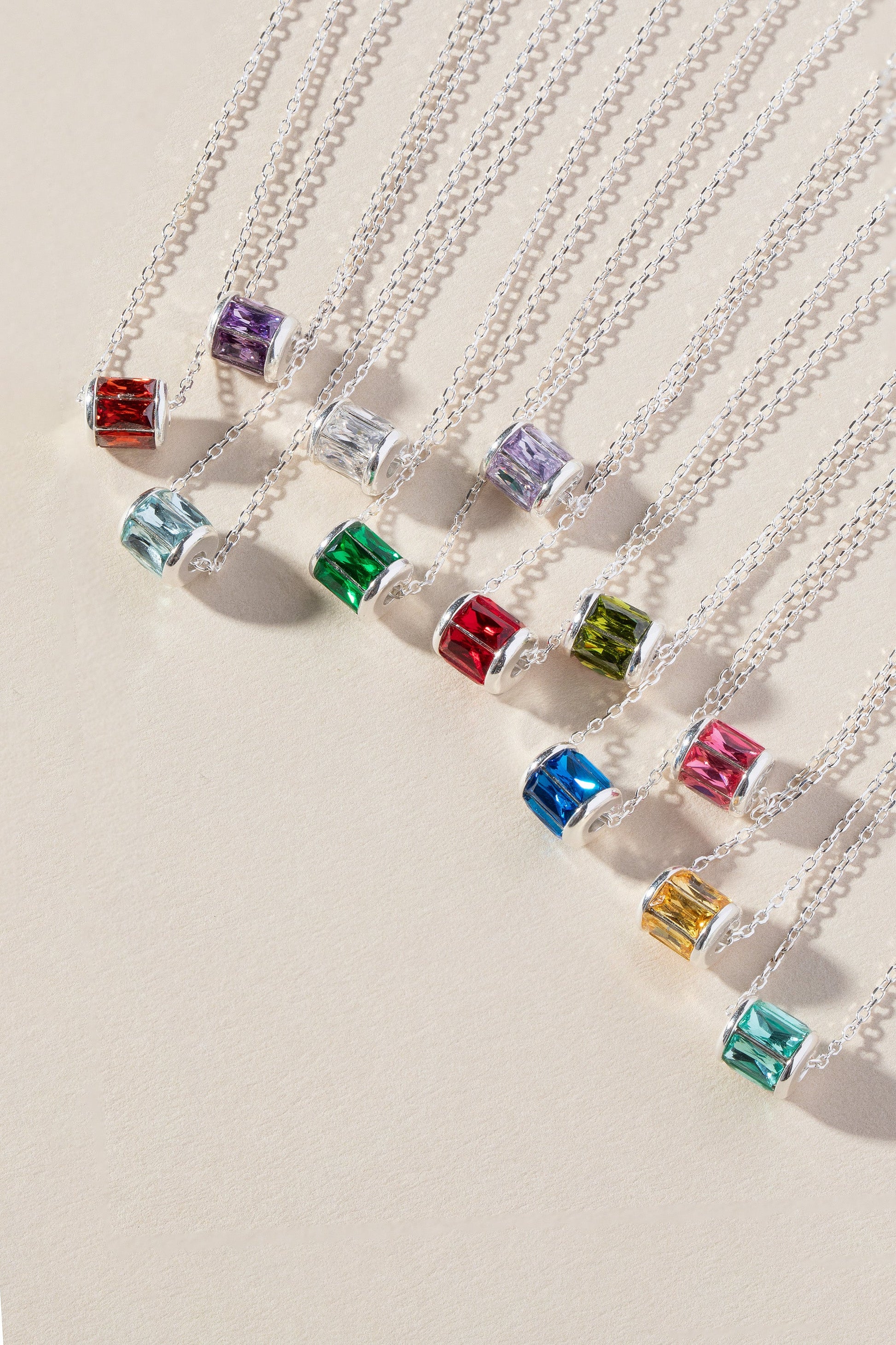 May Birthstone Precious Pendant Necklace Sterling Silver