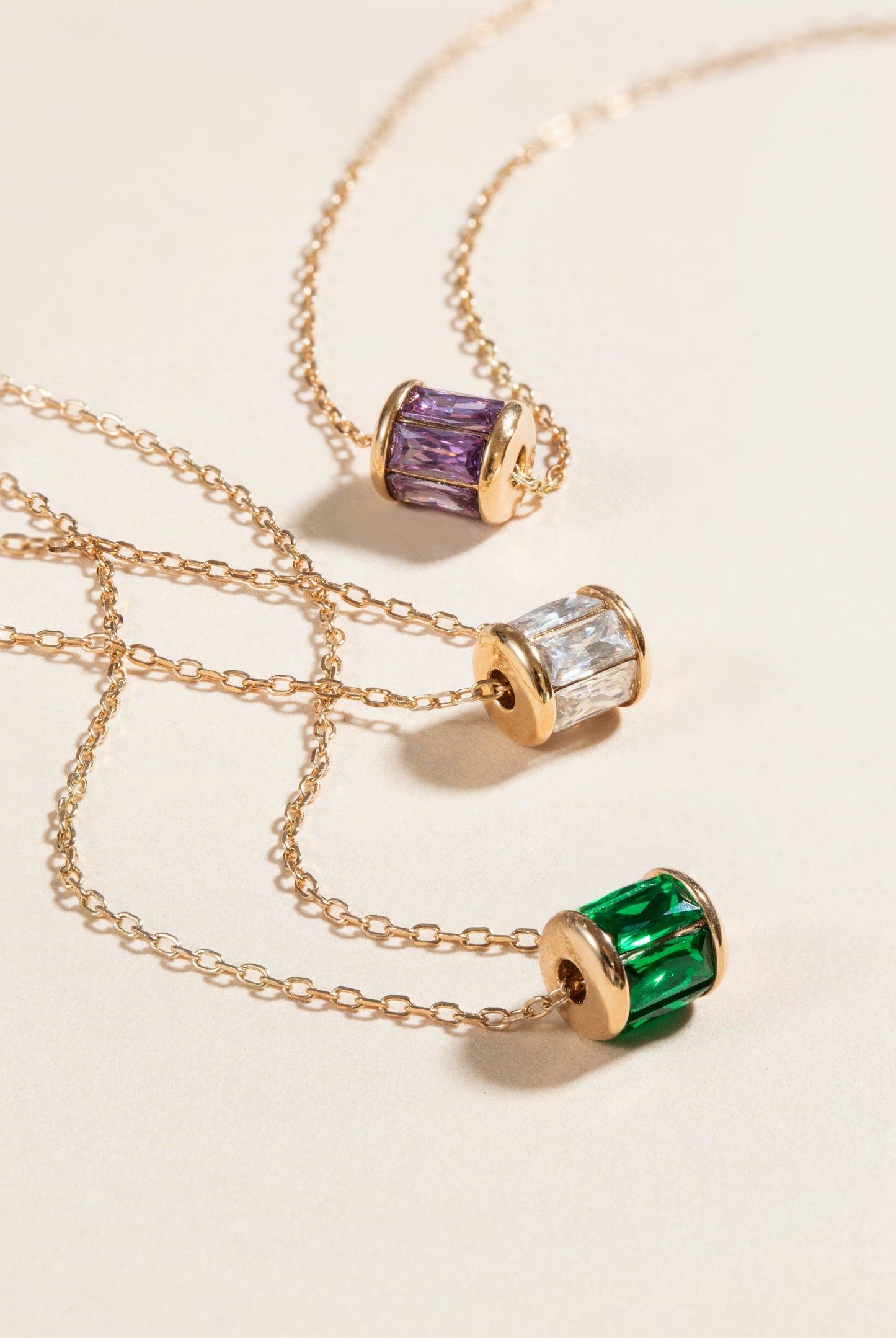 May Birthstone Precious Pendant Necklace Sterling Silver