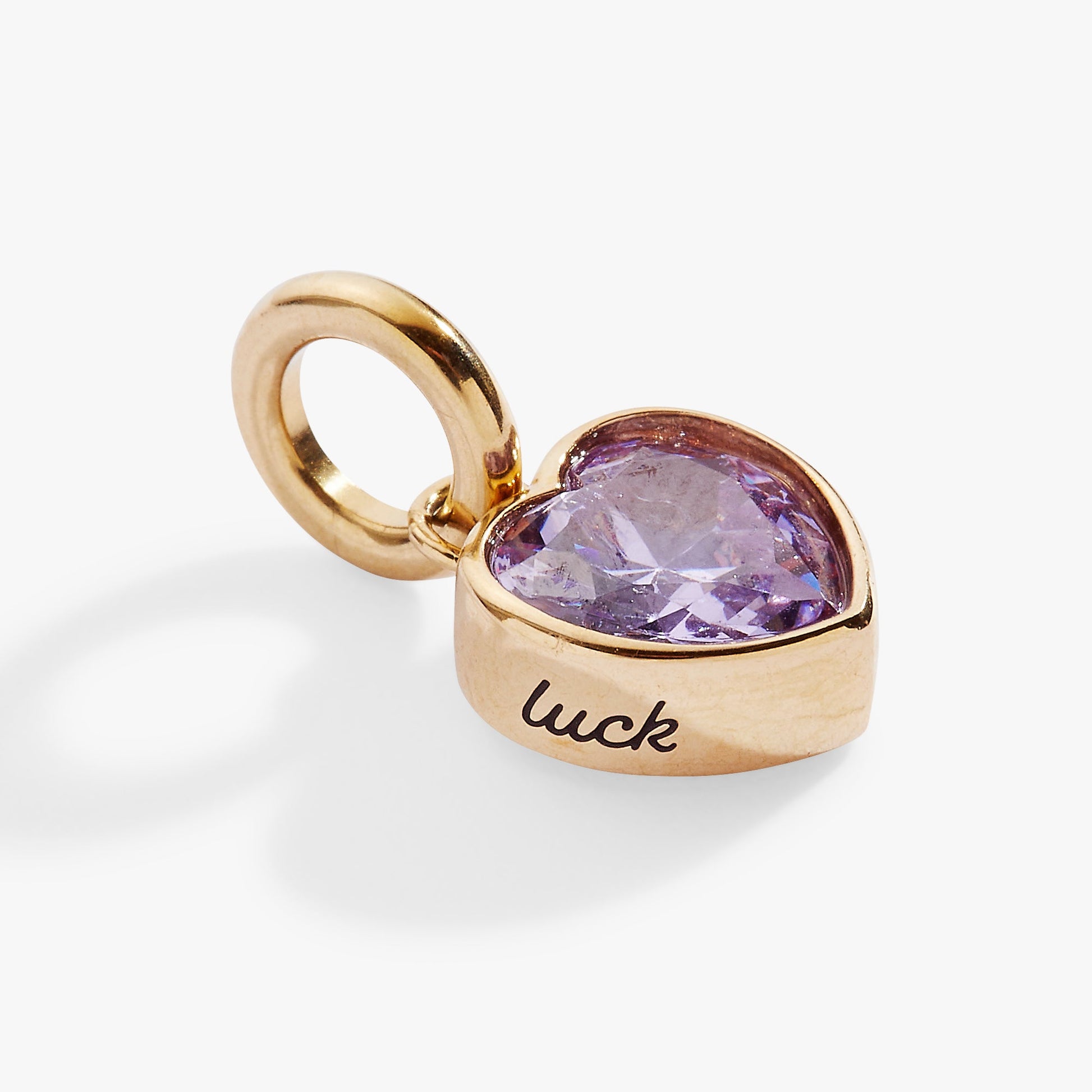 Luck' Heart Birthstone Charm-JUNE Stainless Steel Gold