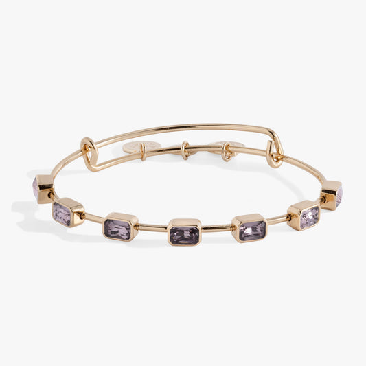 June Birthstone Emerald Cut Bangle Gold