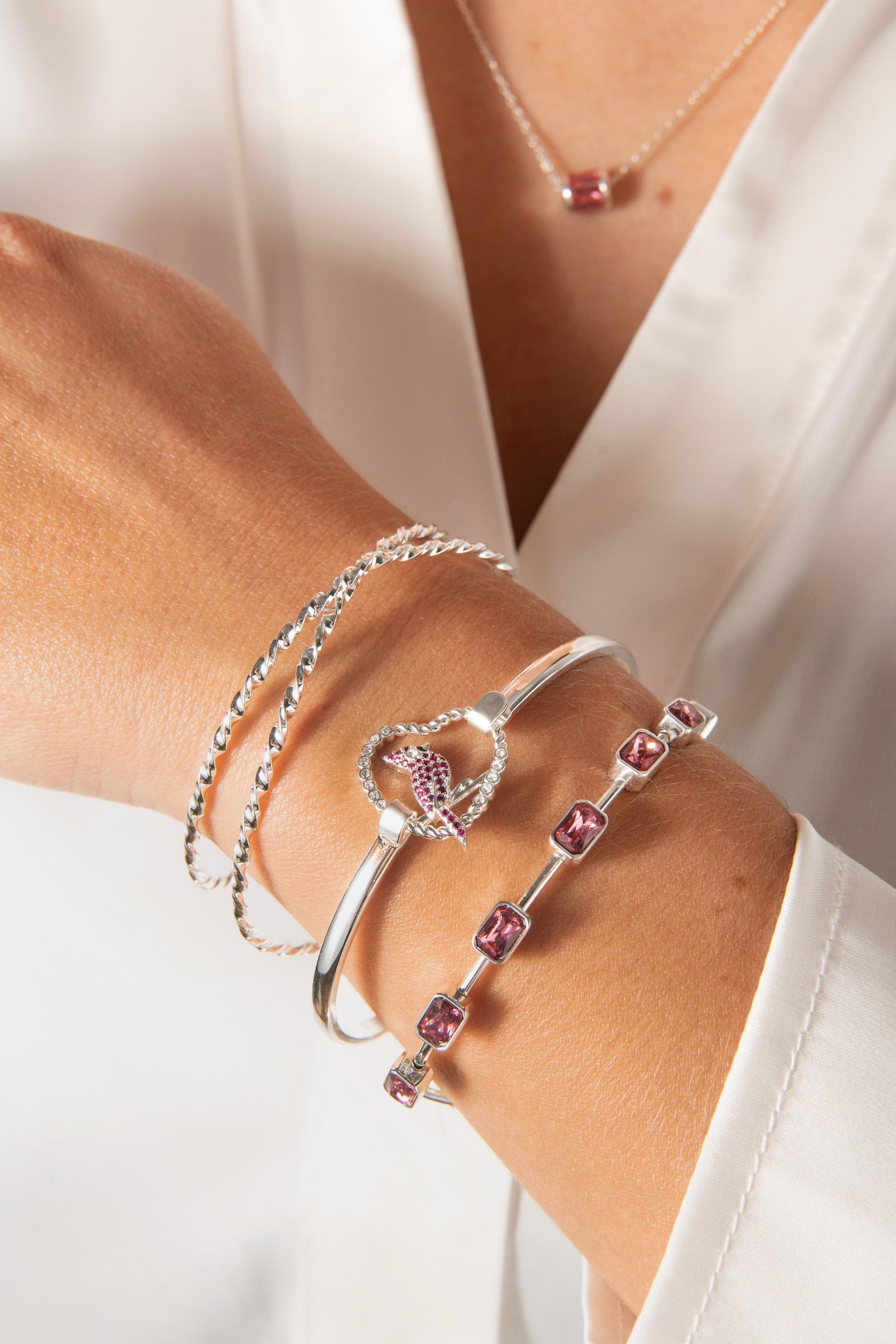 June Birthstone Emerald Cut Bangle Gold