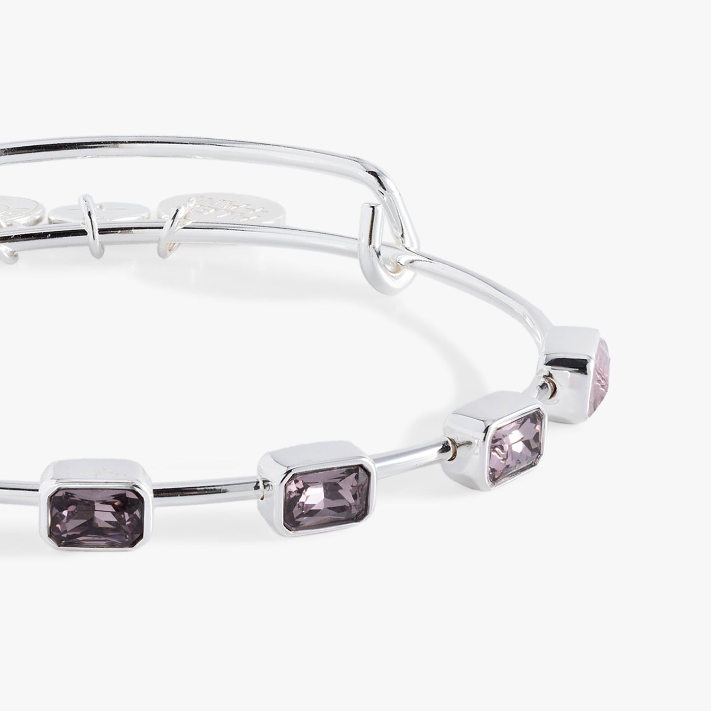 June Birthstone Emerald Cut Bangle Gold