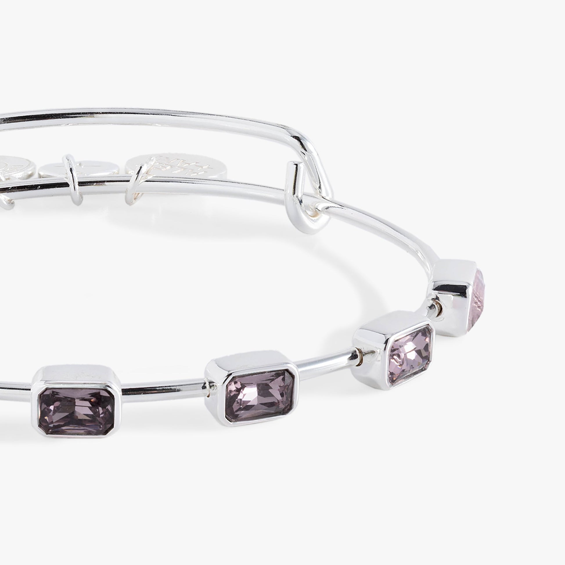 June Birthstone Emerald Cut Bangle Gold