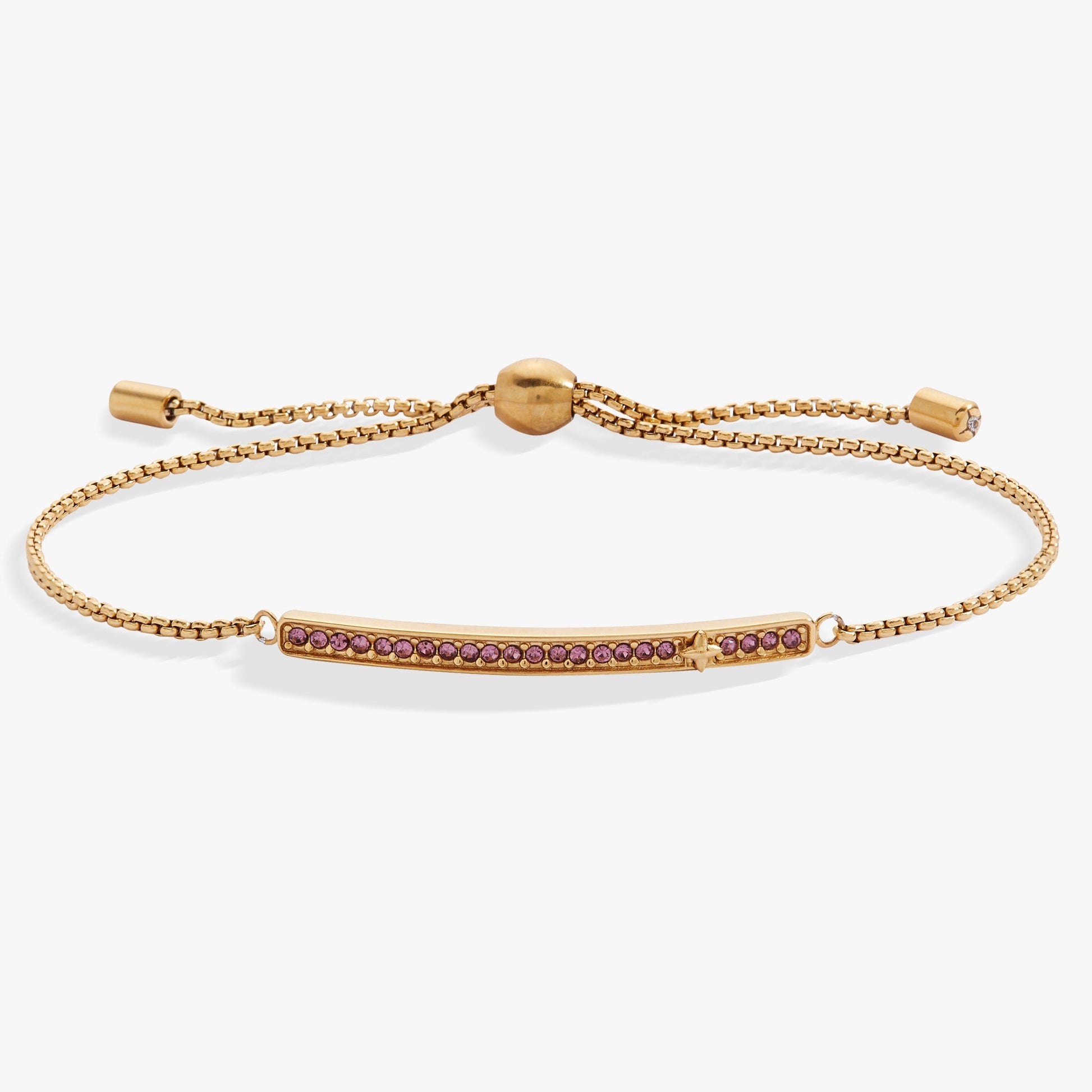 Birthstone Pave Bolo - June Stainless Steel Gold