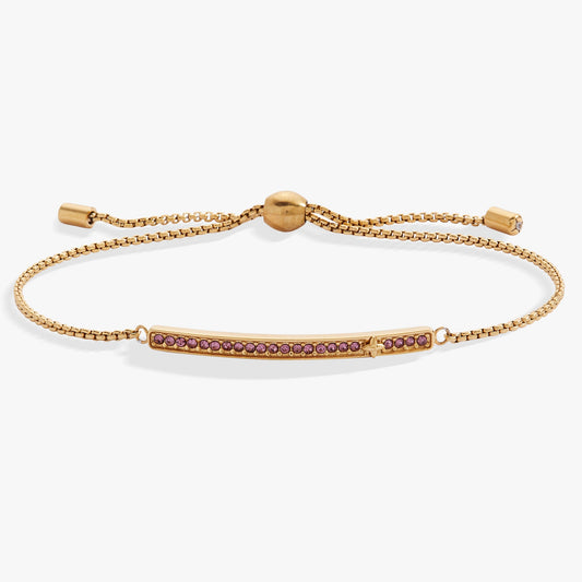 Birthstone Pave Bolo - June Stainless Steel Gold