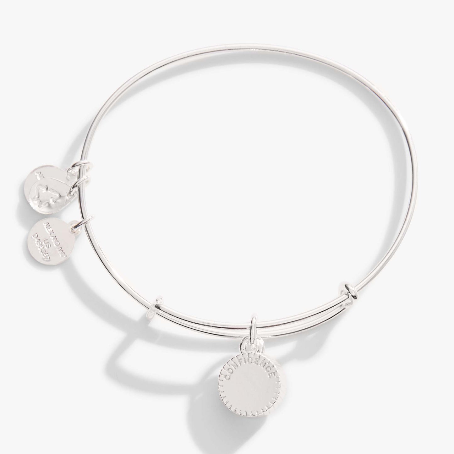 Light Amethyst June Birthstone Charm Bangle Silver
