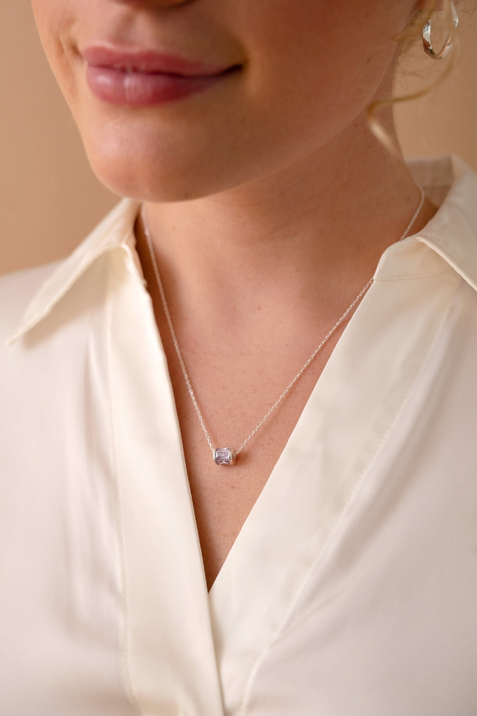 June Birthstone Precious Pendant Necklace 14kt Gold Over Sterling Silver