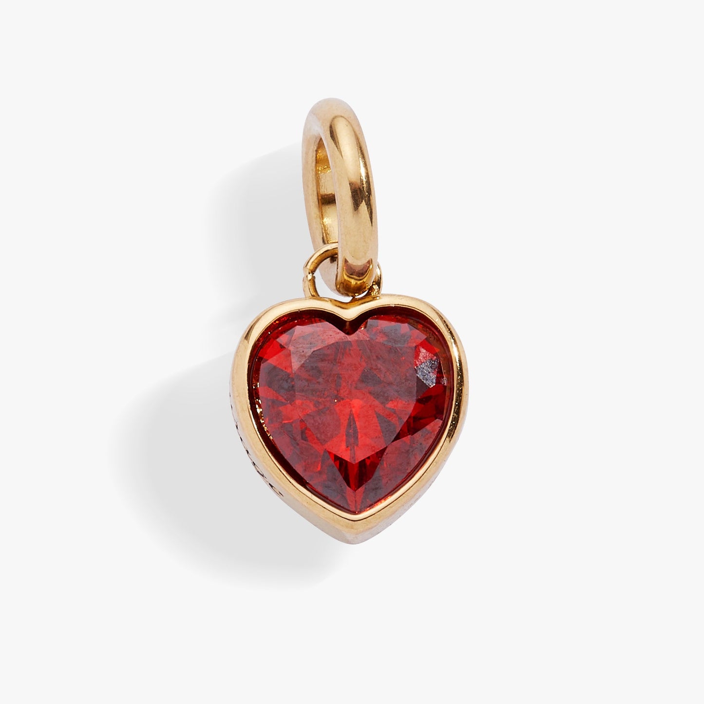 Love' Heart Birthstone Charm-JULY Stainless Steel Gold