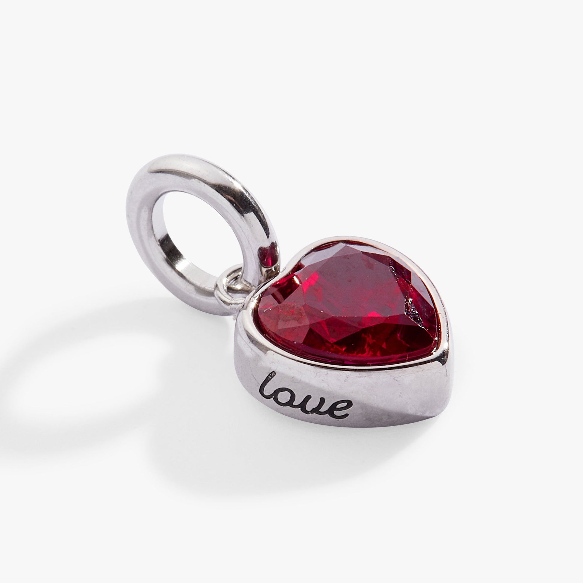 Love' Heart Birthstone Charm-JULY Stainless Steel Gold