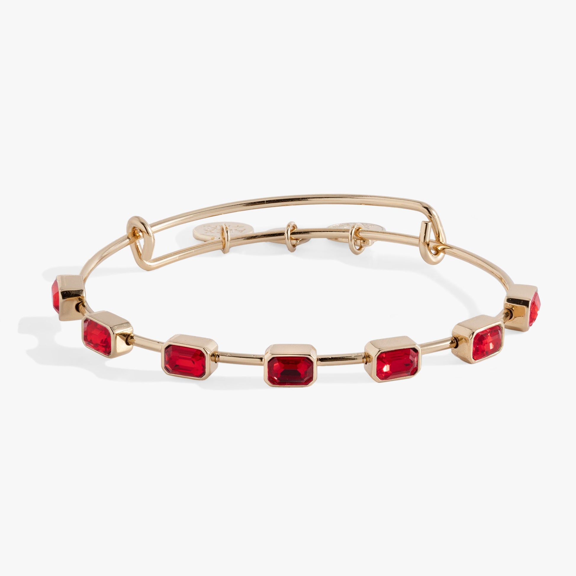 July Birthstone Emerald Cut Bangle Silver