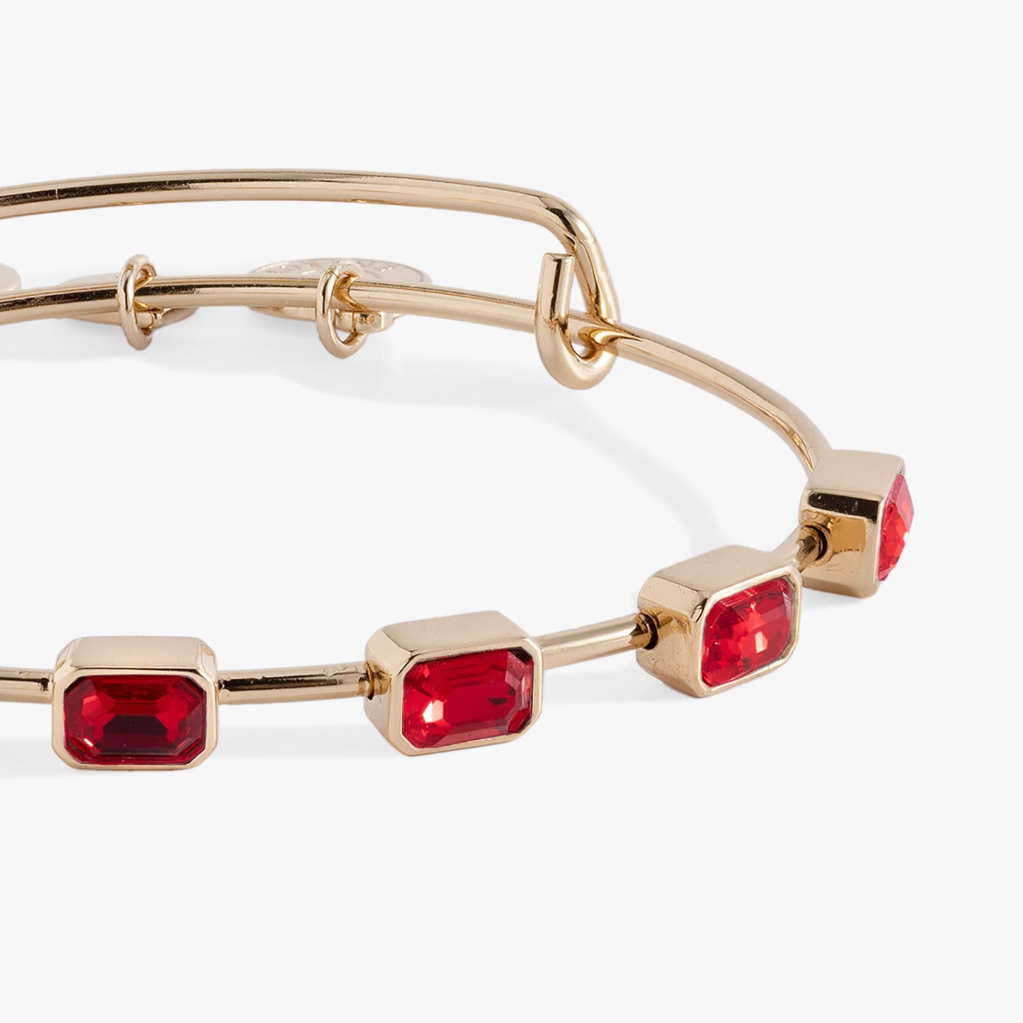 July Birthstone Emerald Cut Bangle Silver