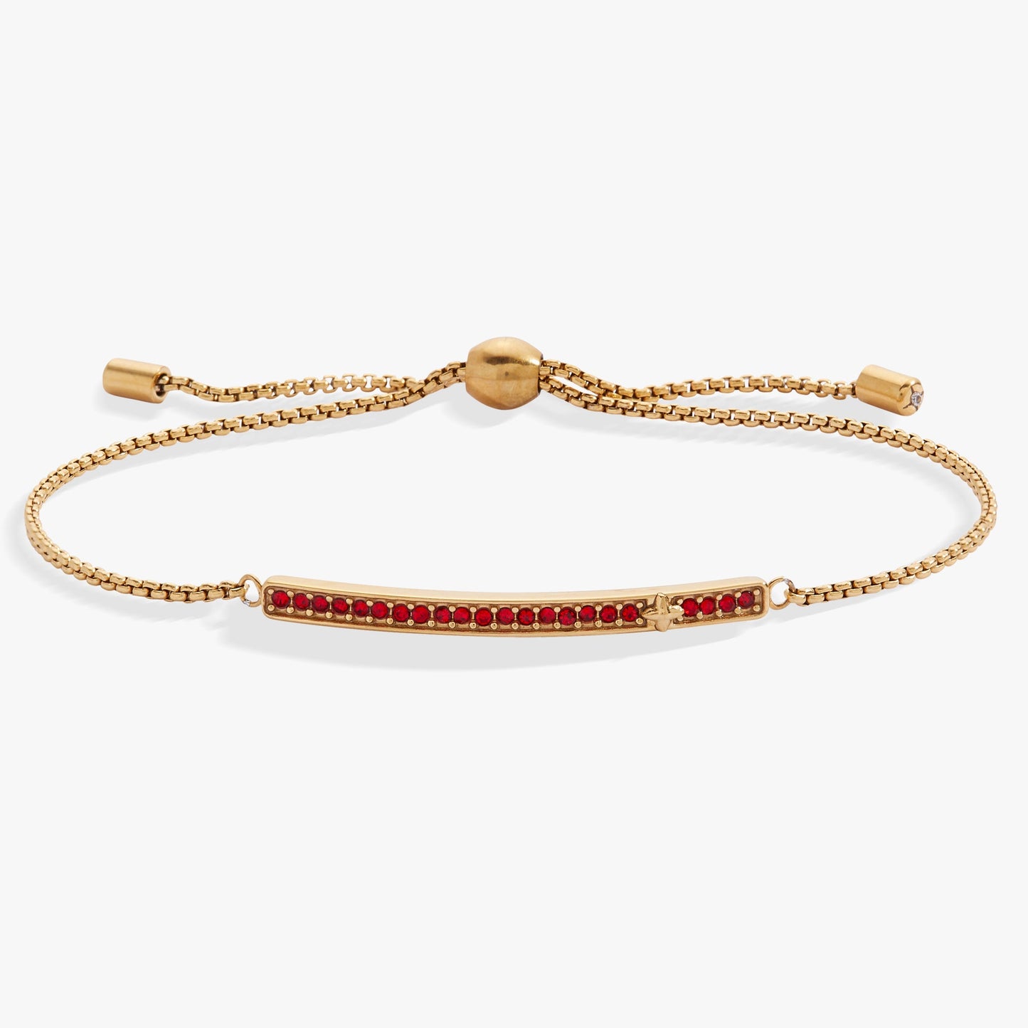 Birthstone Pave Bolo - July Stainless Steel Gold