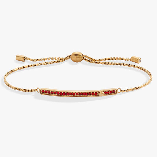 Birthstone Pave Bolo - July Stainless Steel Gold