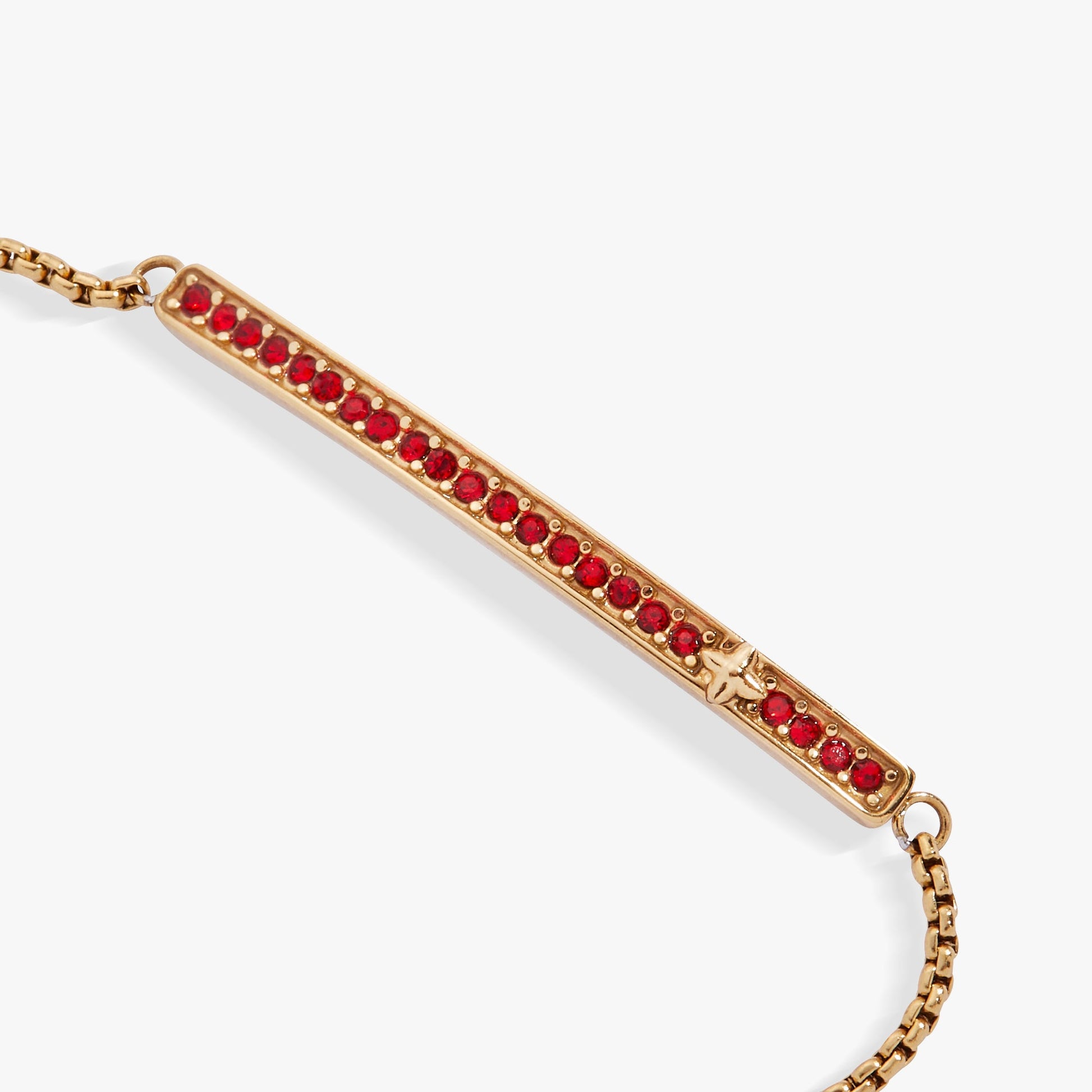 Birthstone Pave Bolo - July Stainless Steel Gold