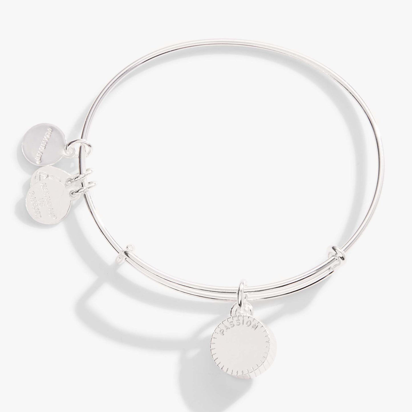 Ruby July Birthstone Charm Bangle Silver