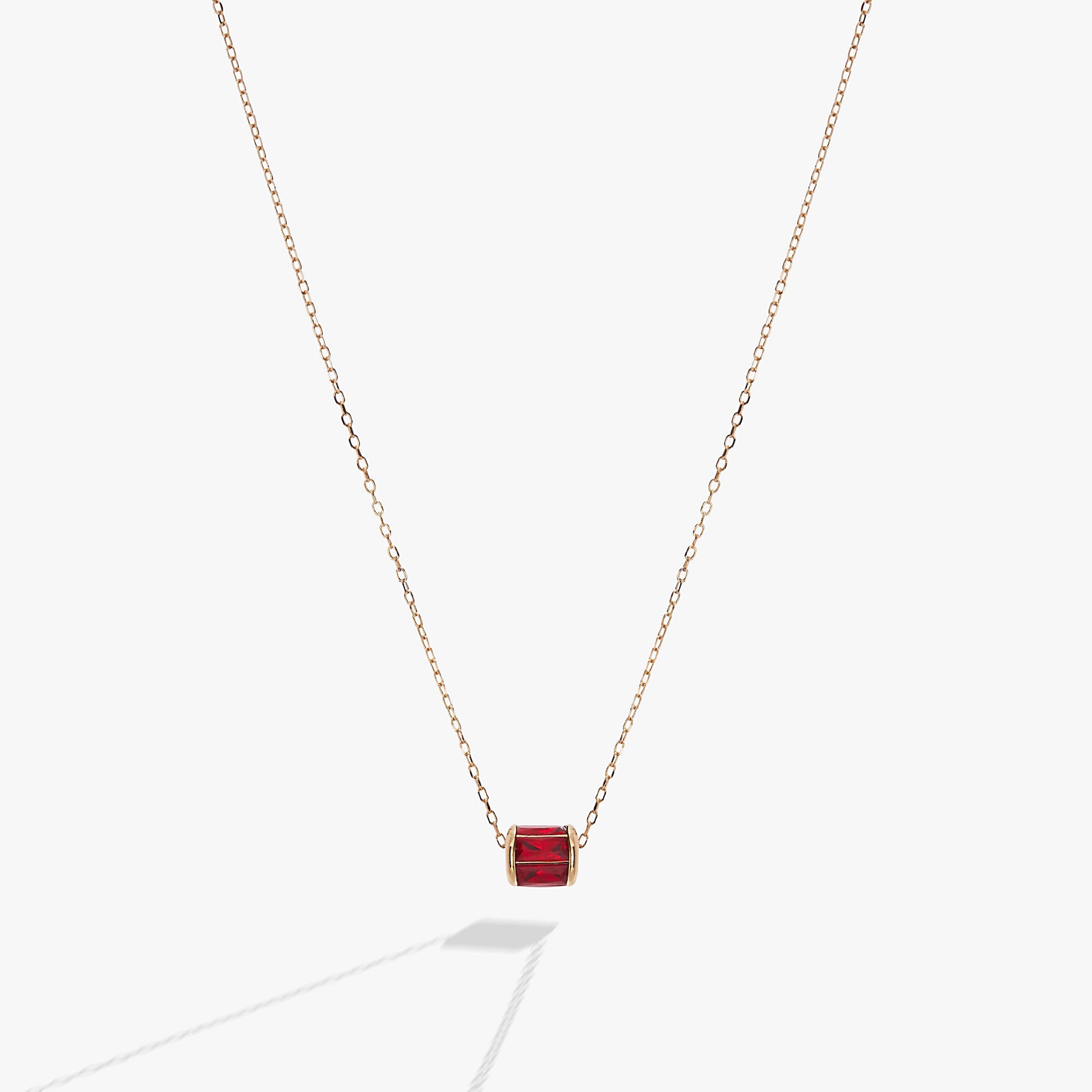 July Birthstone Precious Pendant Necklace 14kt Gold Over Sterling Silver