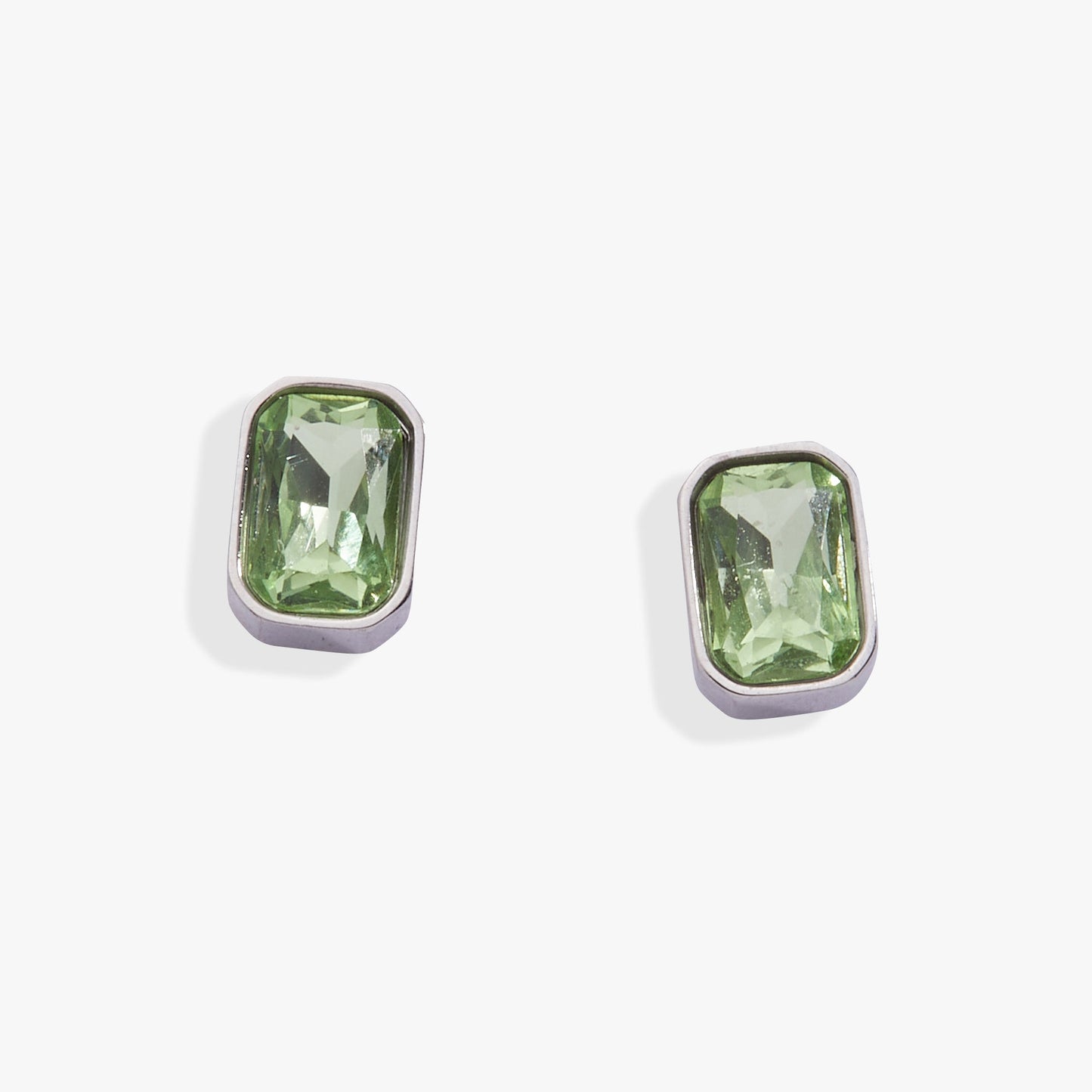 August Emerald-Cut Birthstone Stud Stainless Steel Gold
