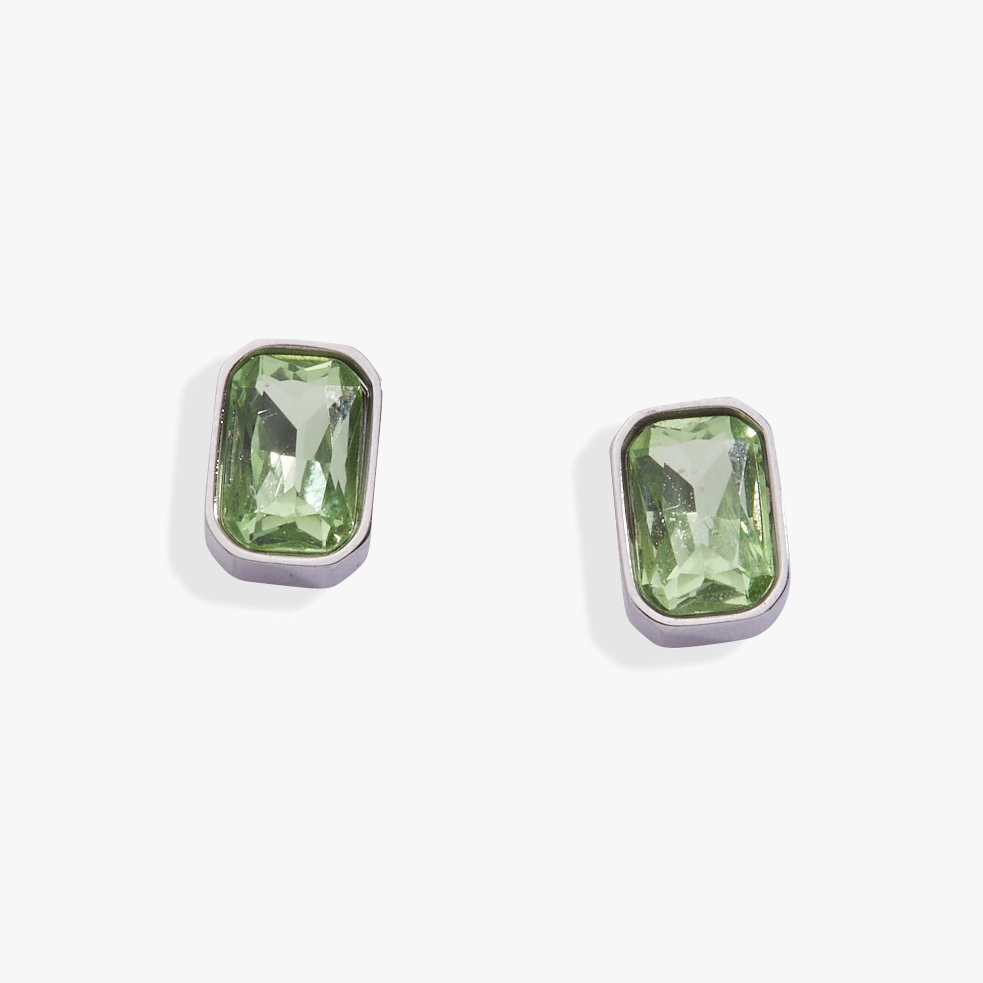 August Emerald-Cut Birthstone Stud Stainless Steel Gold