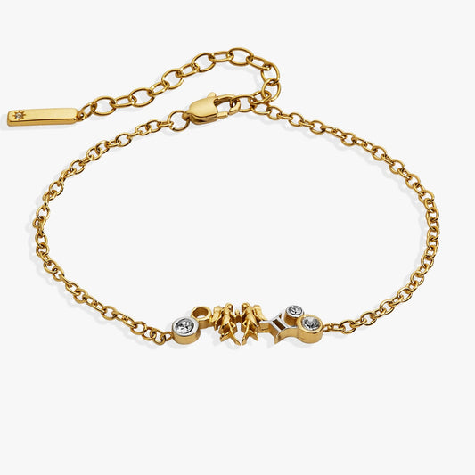 Gemini Symbol Inline Bracelet Two Tone - Stainless Steel