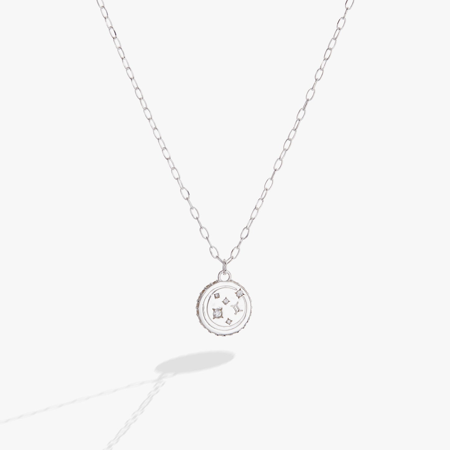 Gemini Zodiac Precious Necklace Sterling Silver