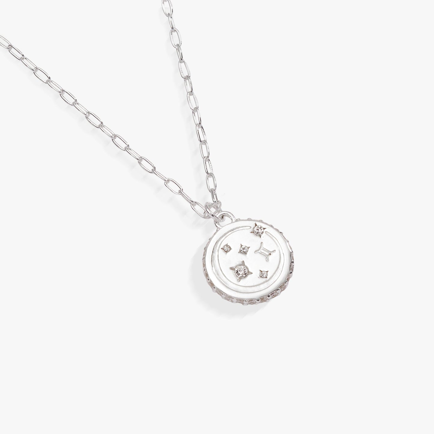 Gemini Zodiac Precious Necklace Sterling Silver